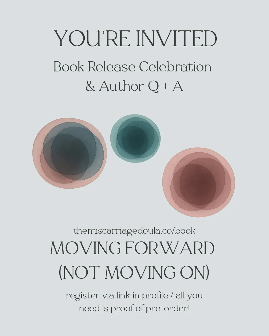 A free virtual event for everyone who pre-orders &lsquo;Moving Forward (Not Moving On)&rsquo;

We will meet over zoom on the book release day, I&rsquo;ll talk about what went into writing this book, read a chapter with everyone, and have a Q&amp;A! C