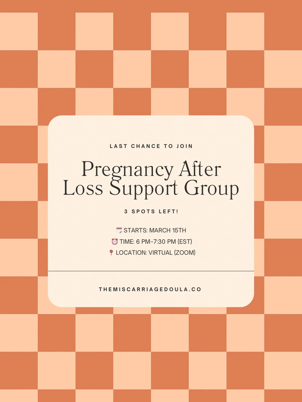 Because being pregnant after previous loss is different than just any other pregnancy experience &mdash; so we have a group that fits the grief and excitement of PAL (pregnancy after loss)

Starting March 15th and meeting twice a month for a total of