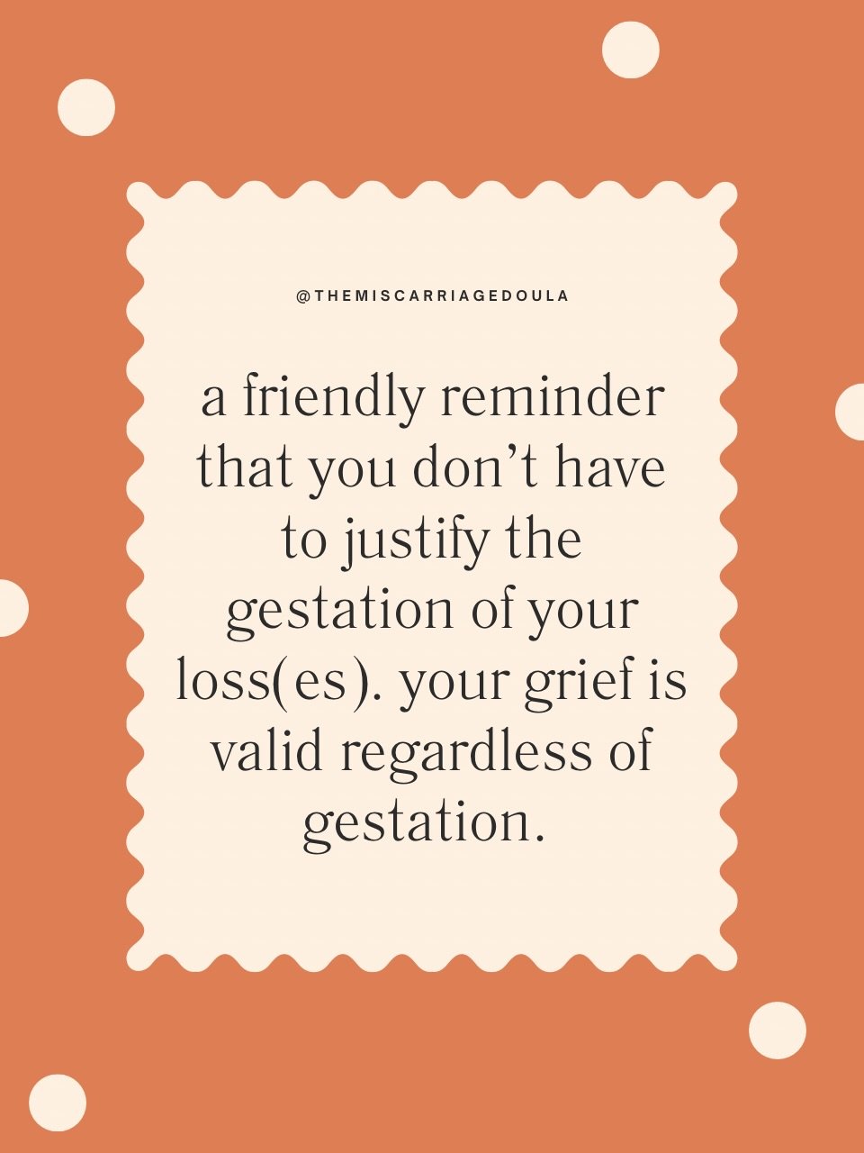 A loss is a loss is a loss ❤️

When you share about your loss with someone and they ask &ldquo;how far along were you?&rdquo; Here&rsquo;s your reminder not to justify your gestation.

Especially with first trimester losses, we tend to say things lik