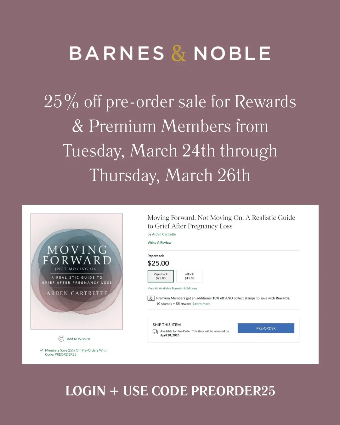 A B&amp;N SALE IS HAPPENING NOW!

For rewards and premium members, you can get 25% off of selected upcoming releases and &ldquo;Moving Forward (Not Moving On) is one of them!

I&rsquo;ve linked the book on B&amp;N website in my bio to make it easy fo