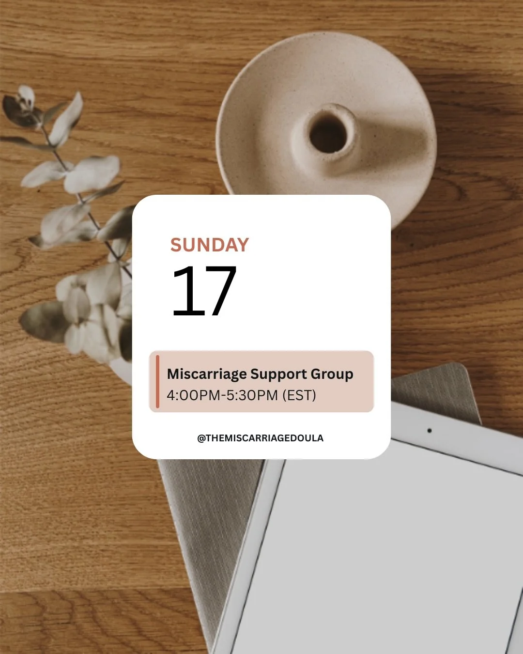 MISCARRIAGE SUPPORT GROUP ✨💕 starting Sunday, May 17th and meeting for four weeks. We have 2/8 spots filled and would love to include you in this intimate group where you&rsquo;ll find peer and professional support.

Each week will have two topics a