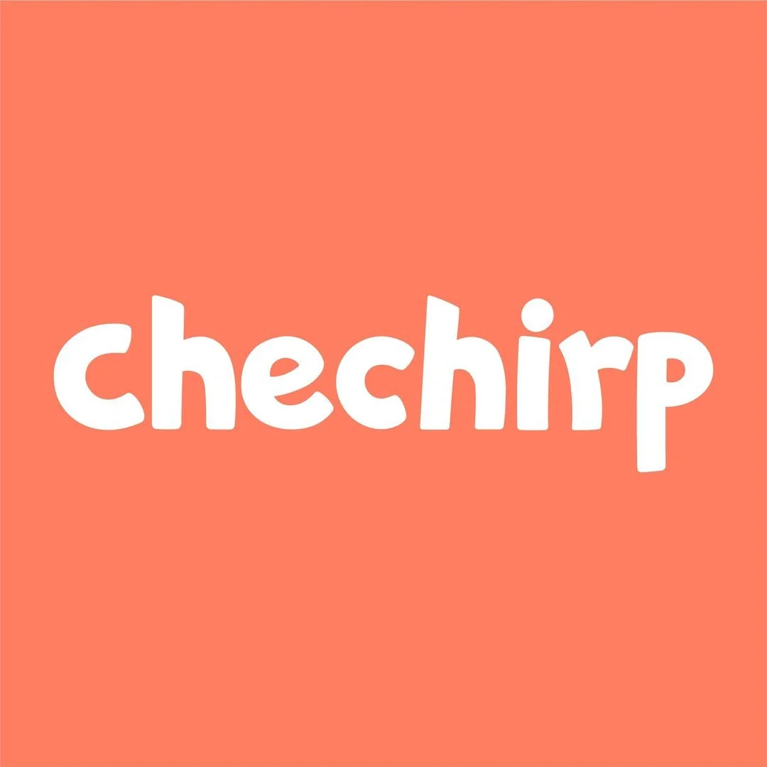 The word 'chechip' written in white lowercase letters on a coral background.