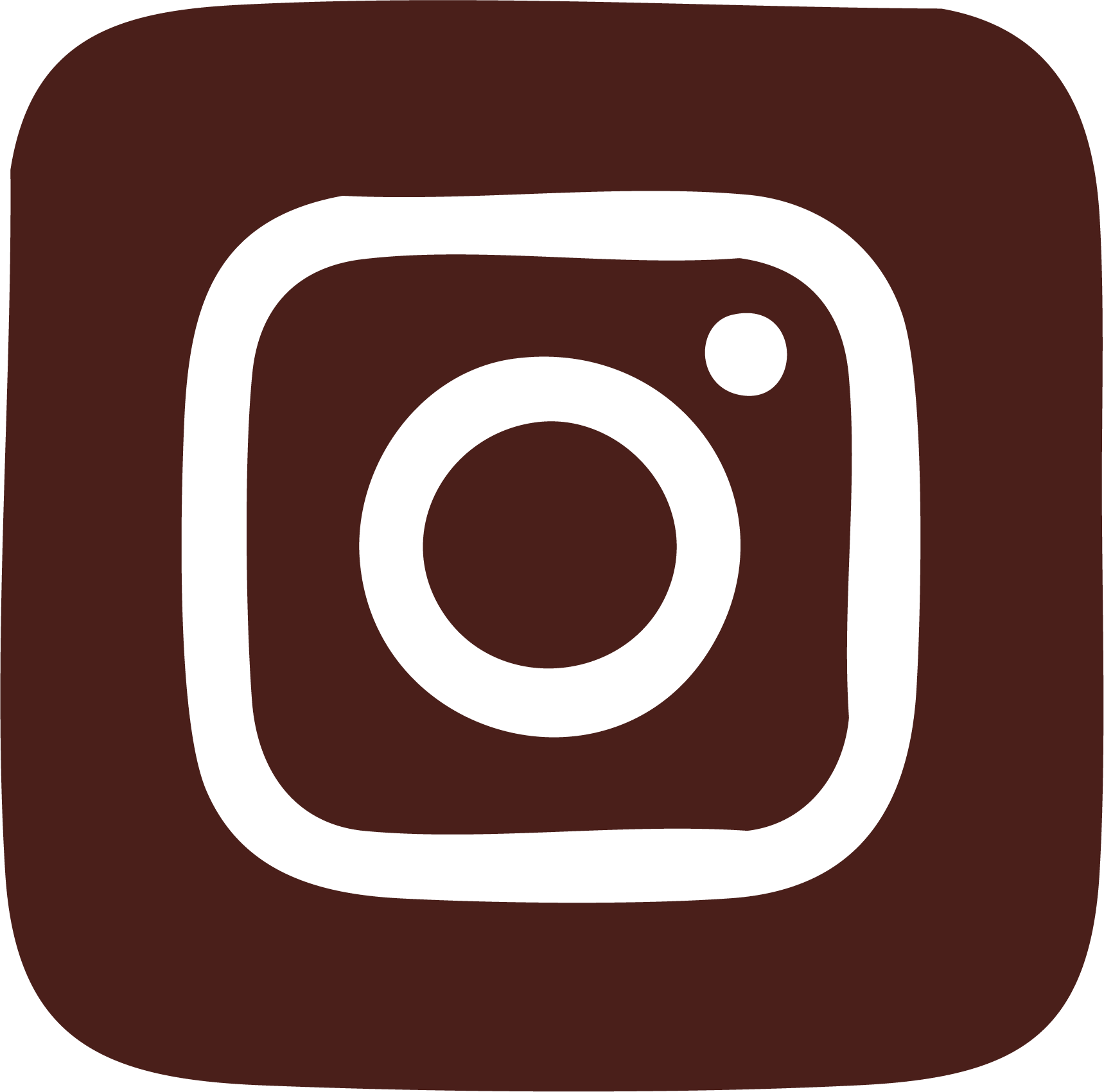 Instagram app icon with a brown background and a black camera outline.