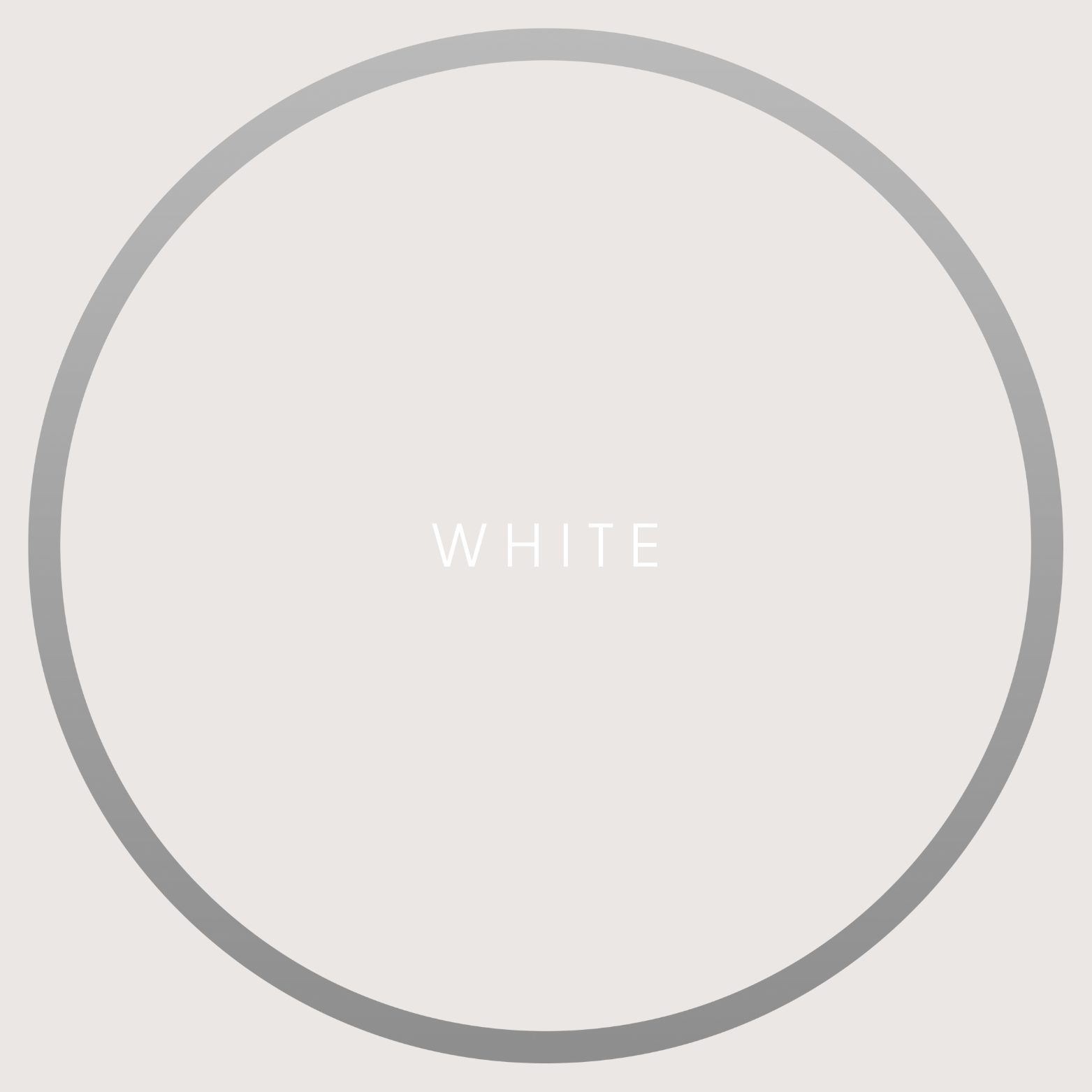 A color palette circle labeled 'WHITE' in the center.
