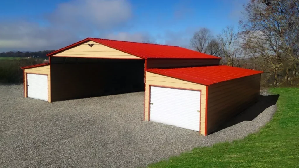 54x40x12 Metal Barn - Vertical Roof