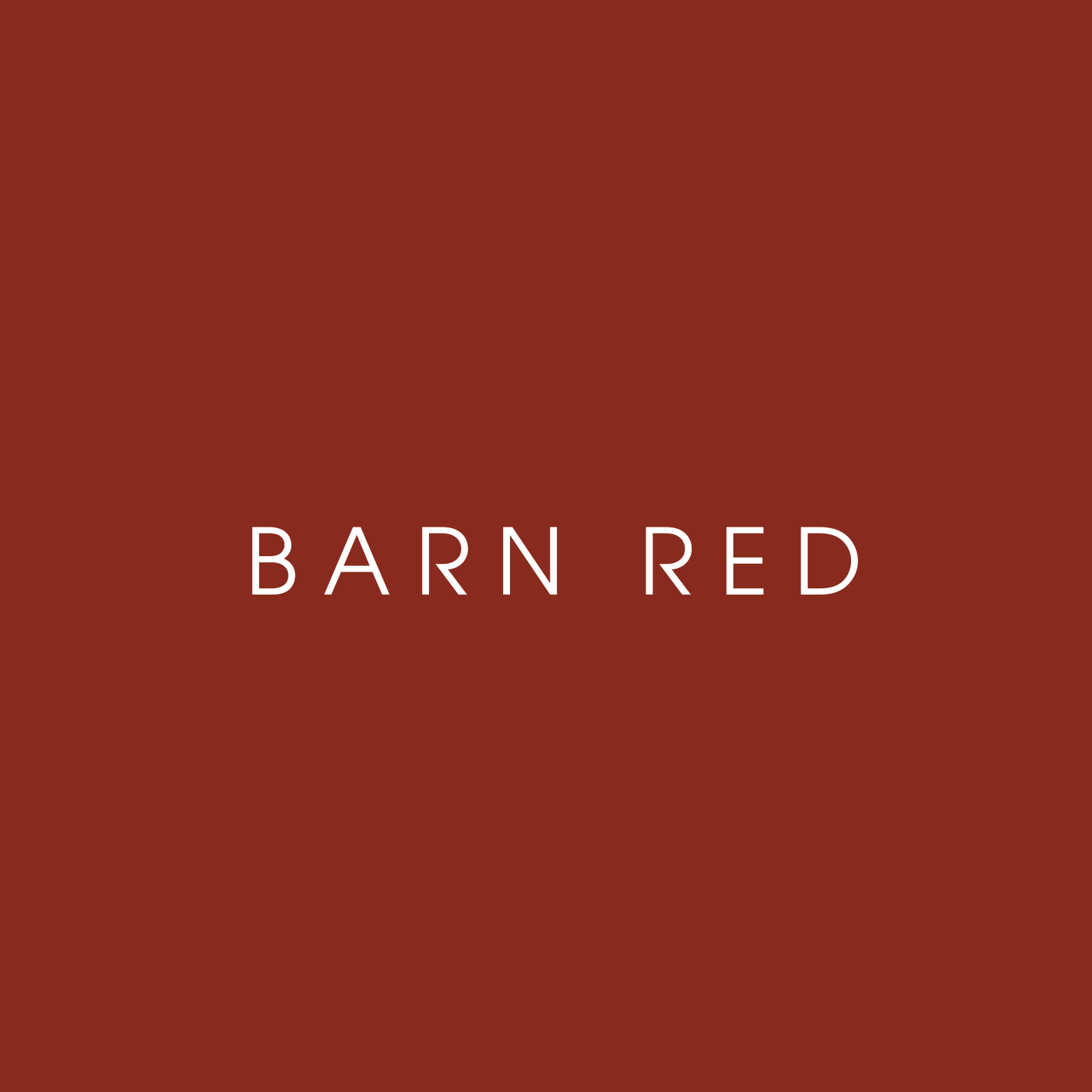 Brown background with the words 'BARN RED' in white capital letters centered.