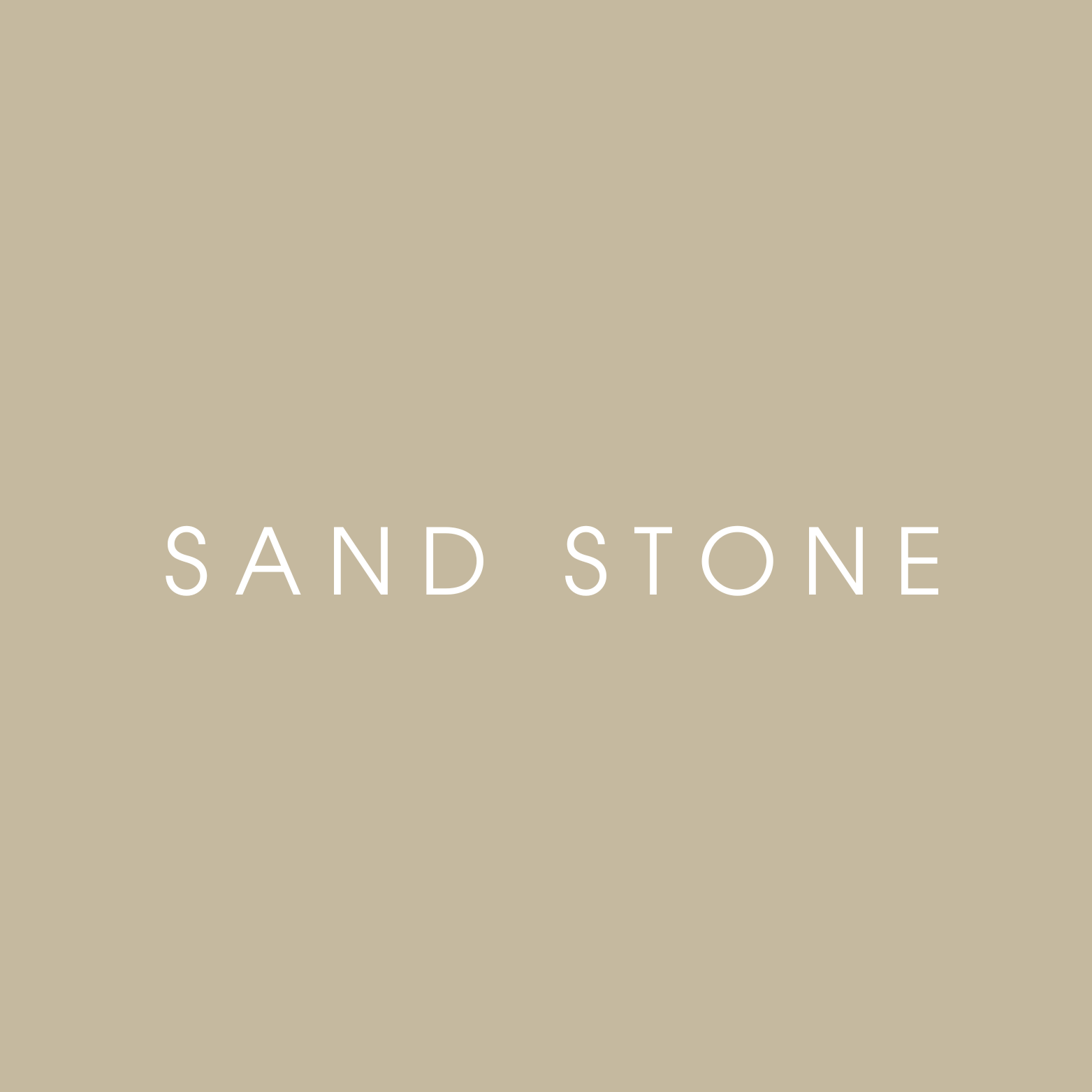 Beige background with white text reading "SAND STONE" in the center.