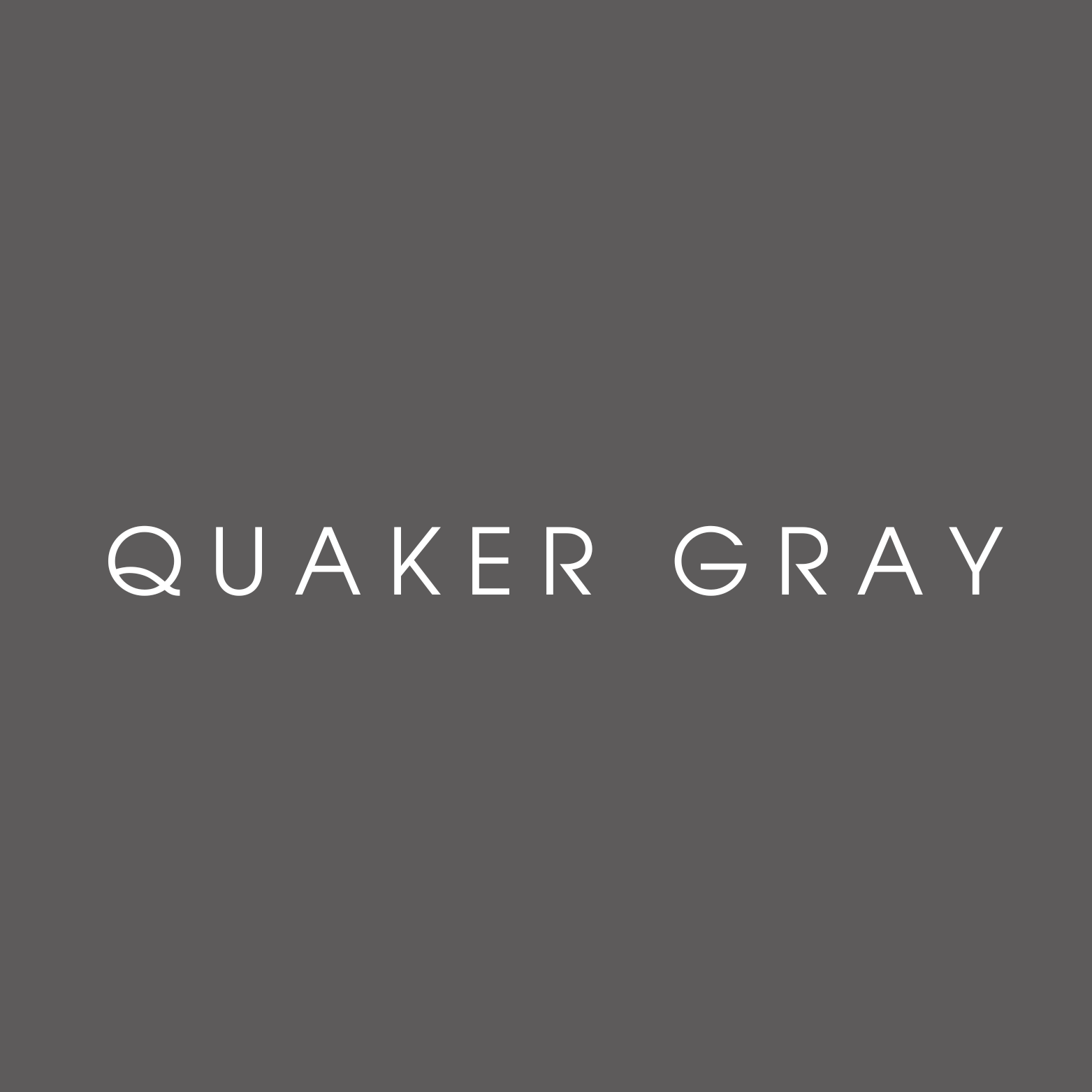 Gray background with the text 'QUAKER GRAY' in white letters centered in the image.