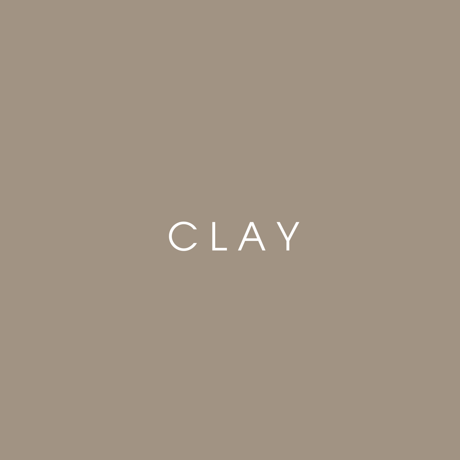 A beige background with the word "CLAY" written in white centered in the image.