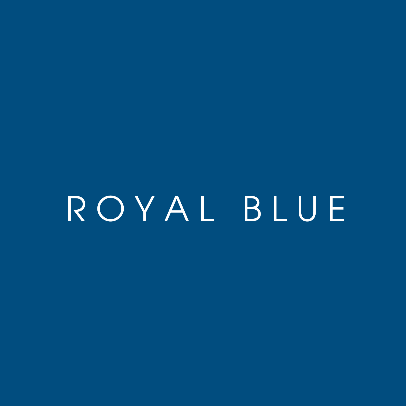 Blue background with the text 'ROYAL BLUE' in white capital letters centered in the image.