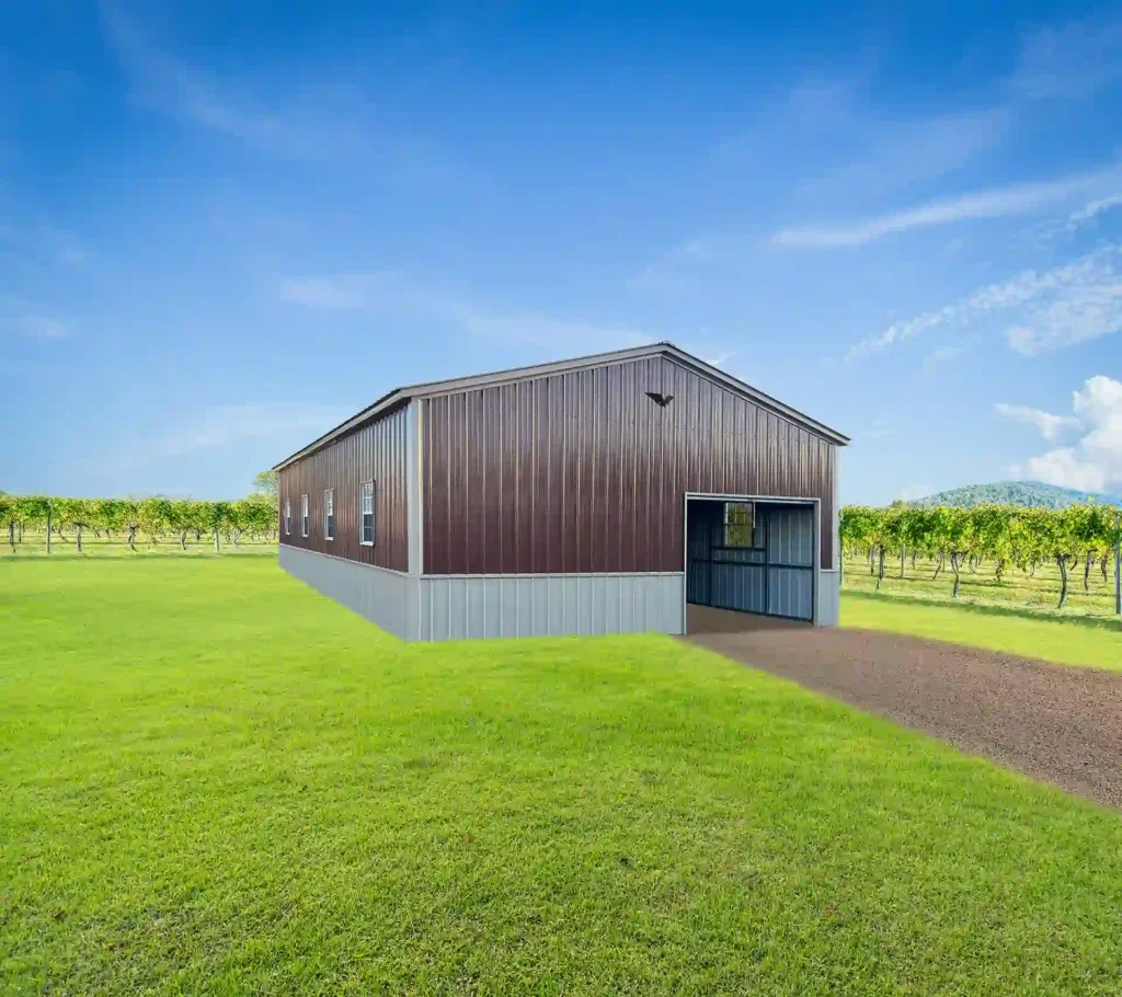 40x70x16 Metal Garage - Vertical Roof