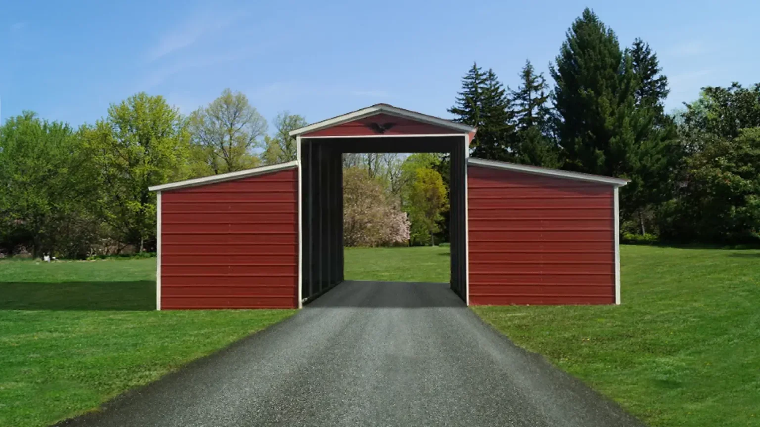 32x25x12 Metal Barn - Vertical Roof