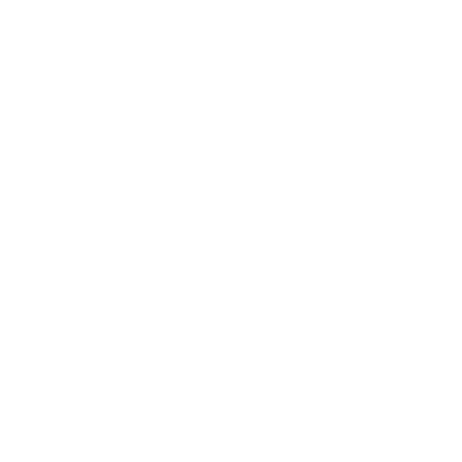 White outline of a garage with a gabled roof and double doors on a black background.
