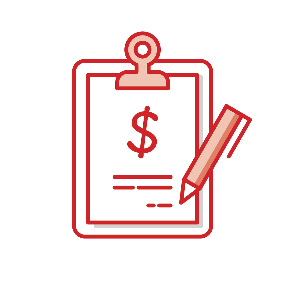 Clipboard illustration with estimate paper and pen