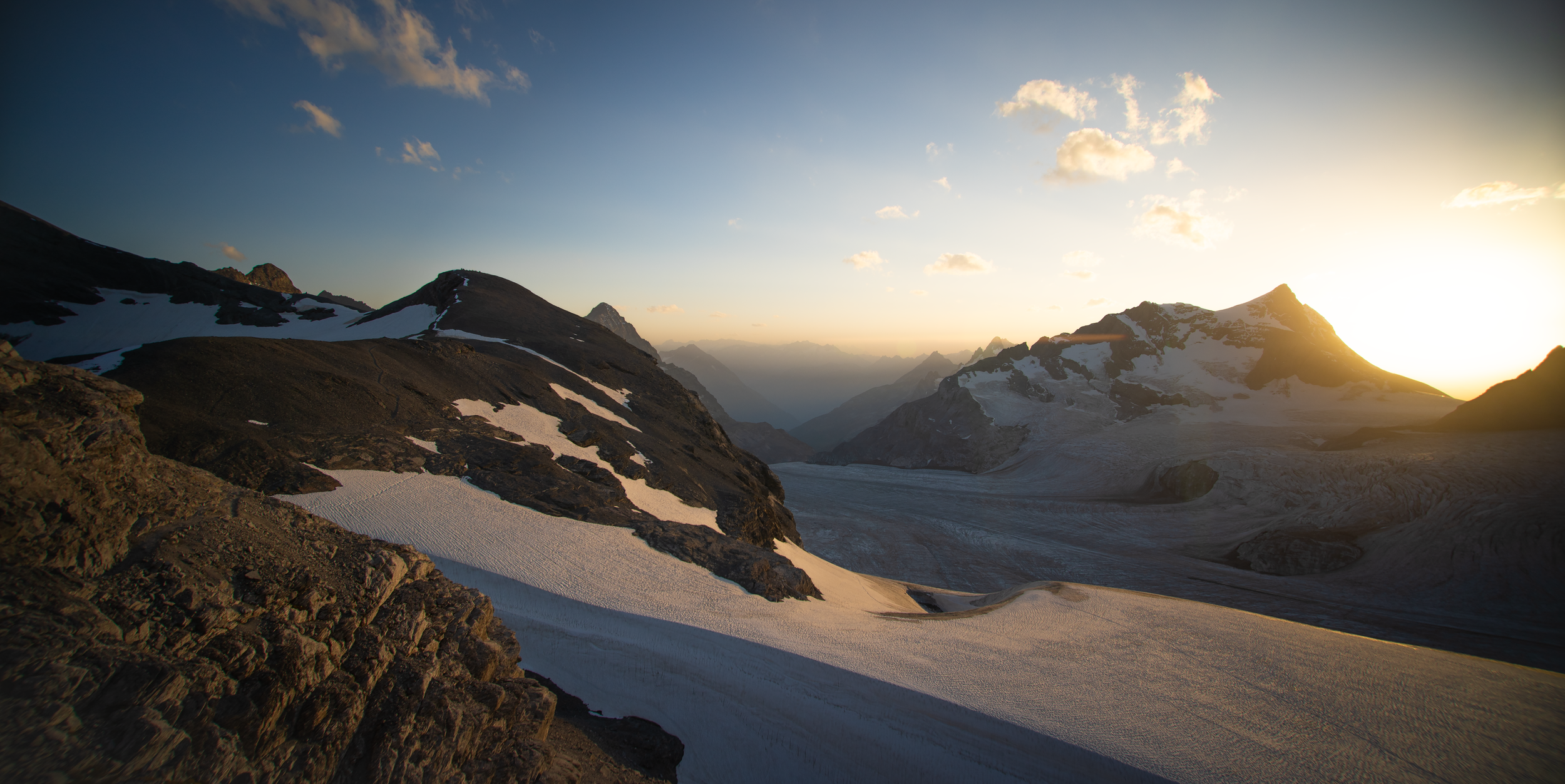 sunset in the alps
