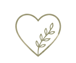 Heart outline with a small leafy branch inside