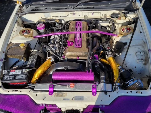 SR20DET Redtop engine with S15 turbo upgrade in Nissan Silvia S13
