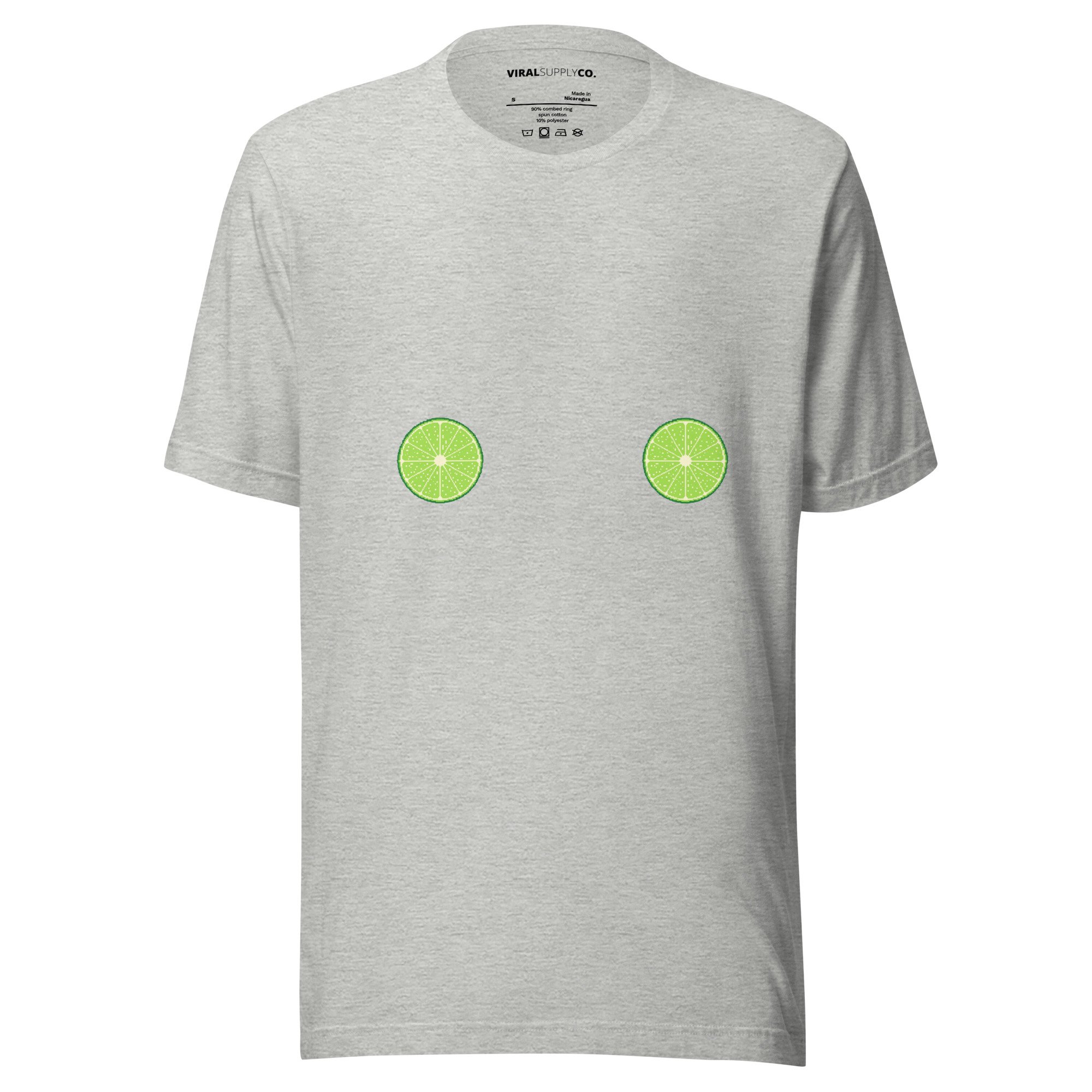 lime shirt, citrus t-shirt, pixel art tee, cute graphic tee, mirrored chest design