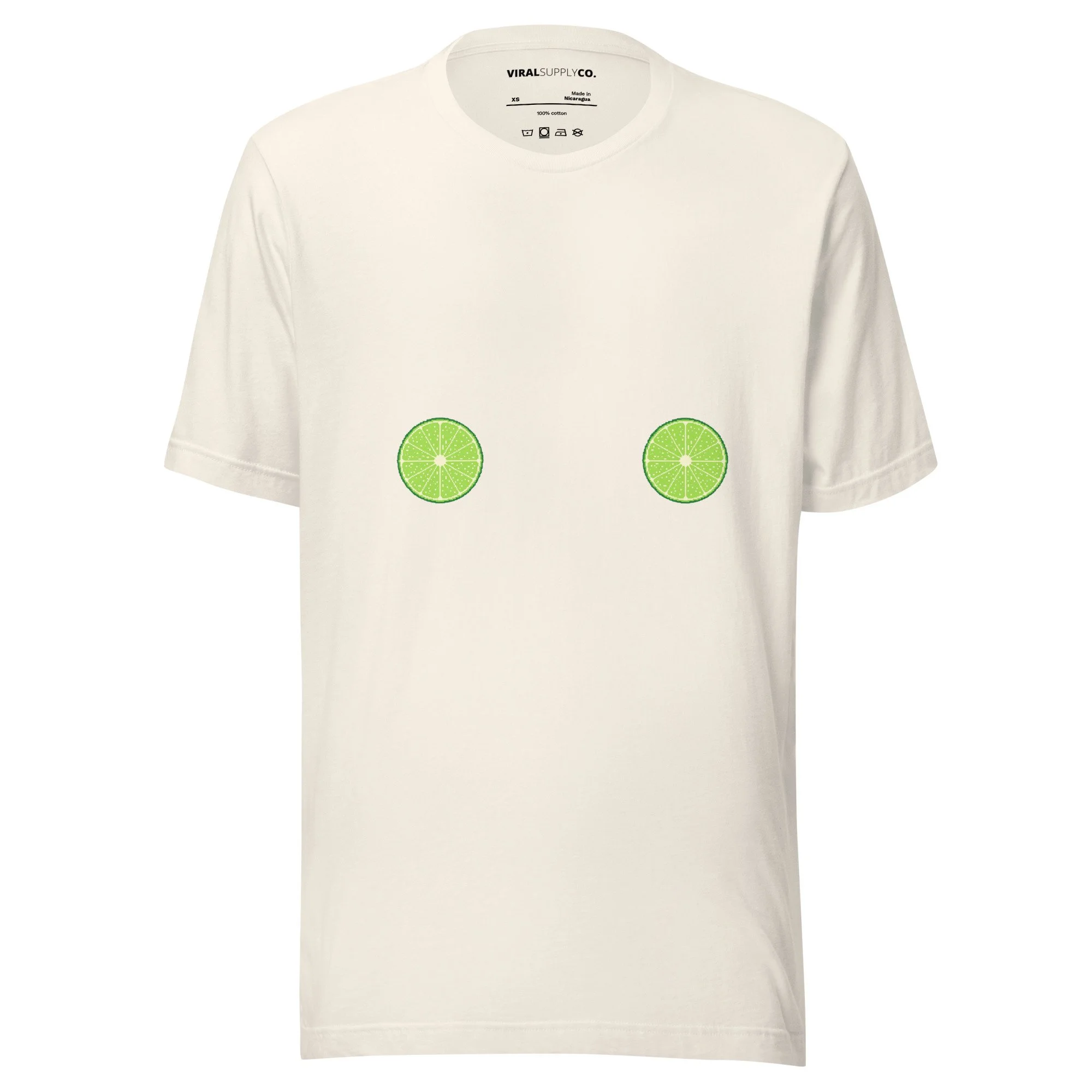 lime shirt, citrus t-shirt, pixel art tee, cute graphic tee, mirrored chest design