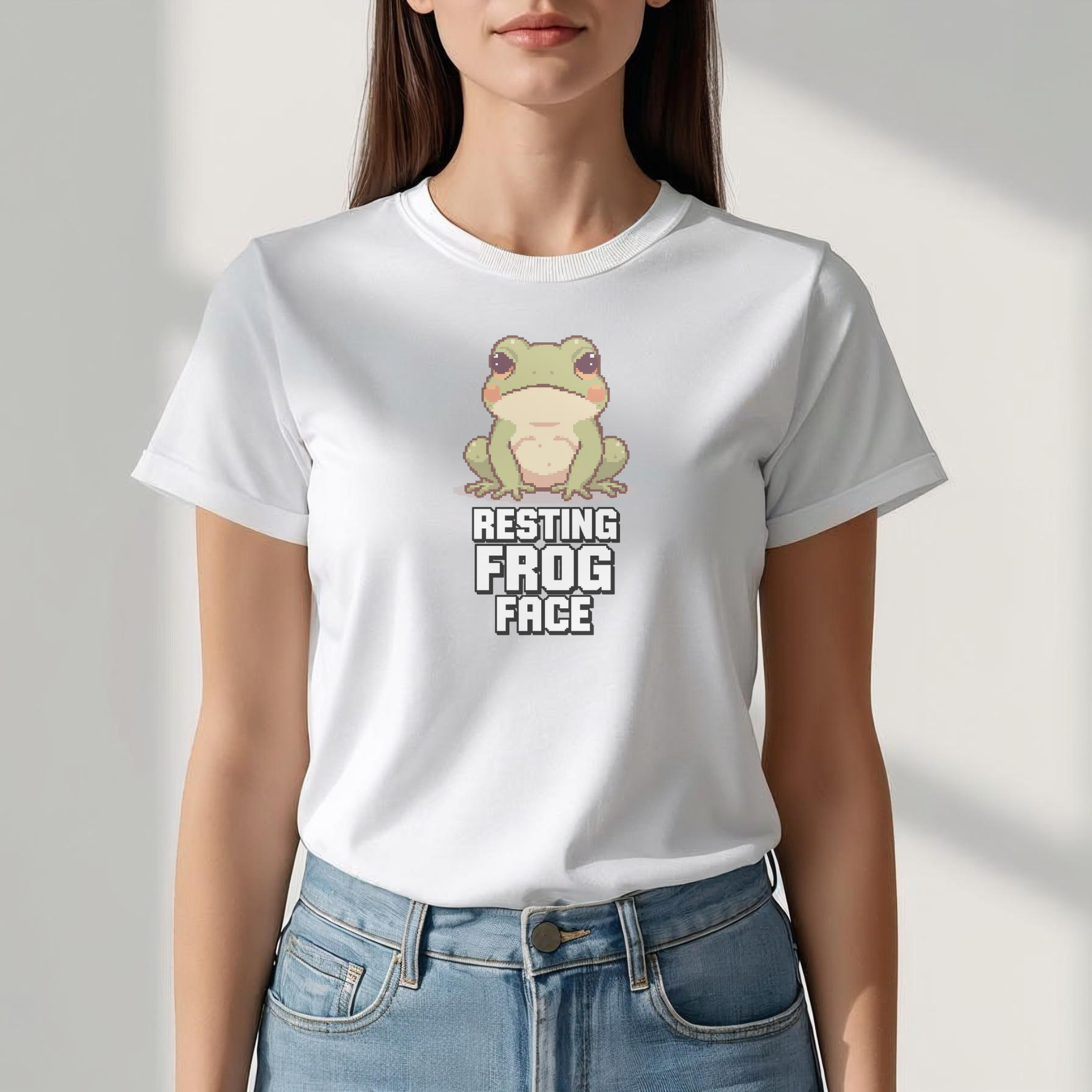 Pixel Frog – “Resting Frog Face” Unisex T-Shirt