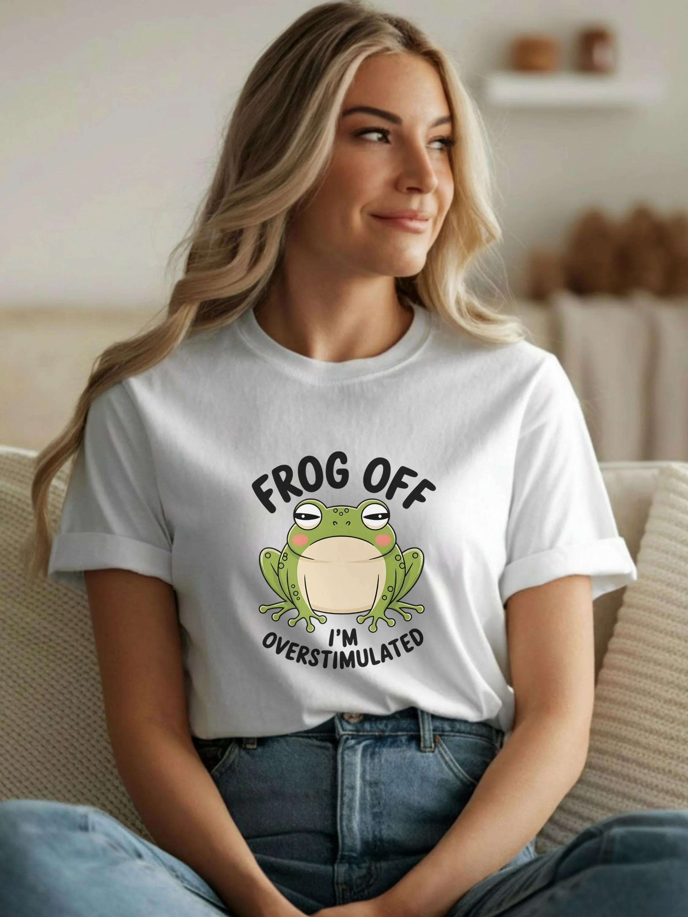 Frog Off I’m Overstimulated Shirt – Funny Frog Mental Health Tee