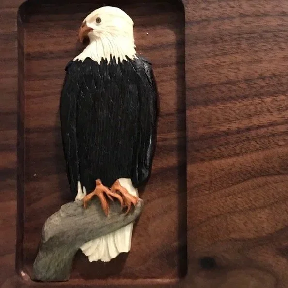 Bald Eagle cutting board inset
