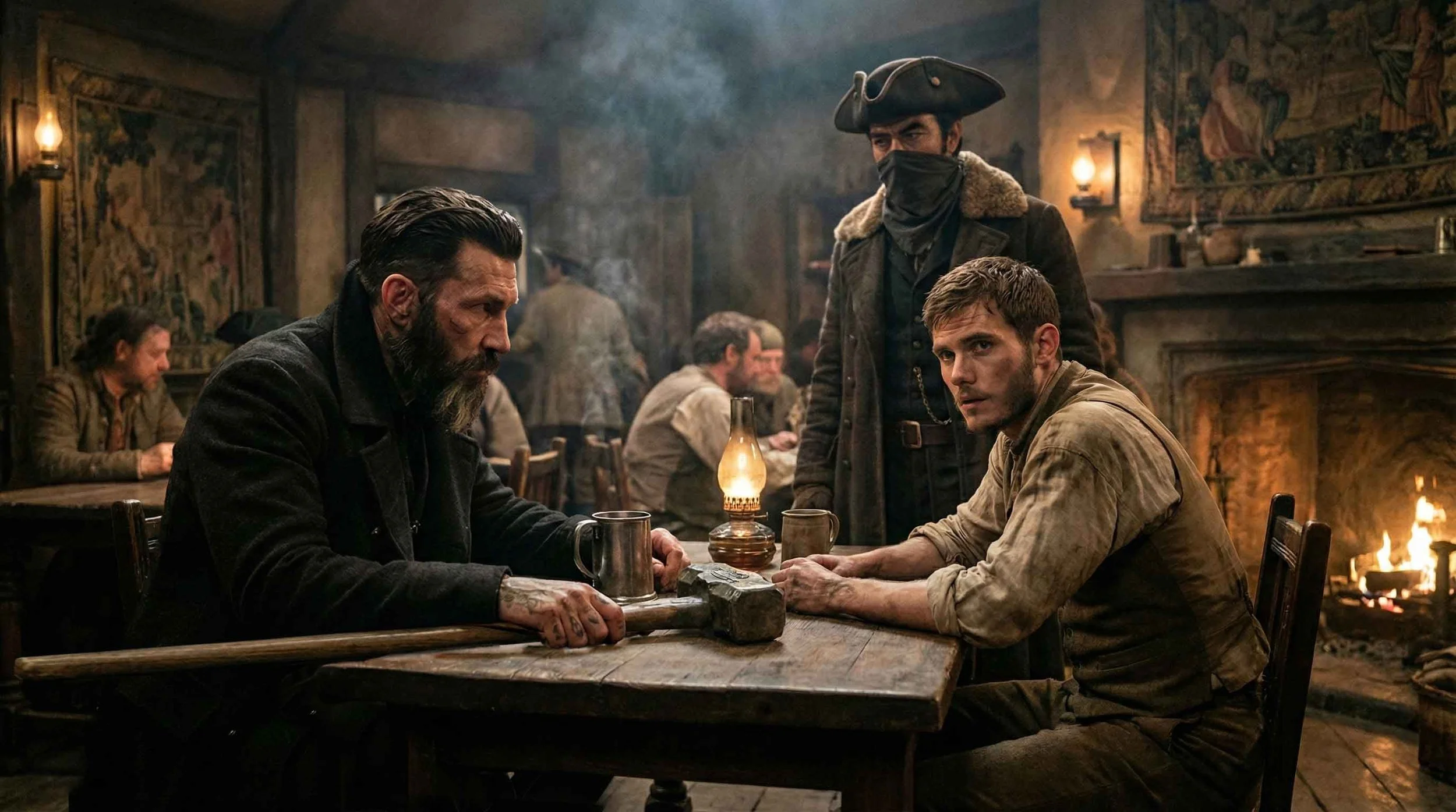 Bone & Banner Crew in tavern