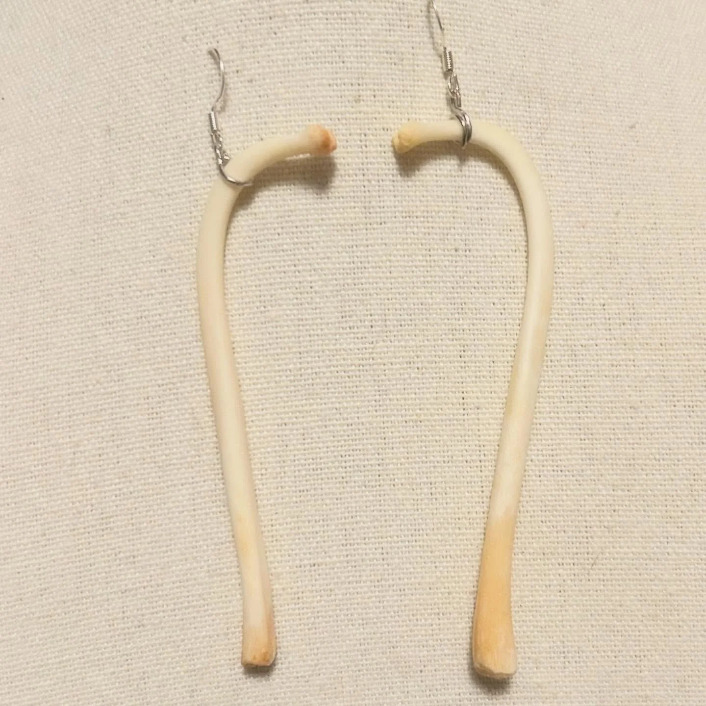 I&rsquo;ve made earrings like this before. The difference is, I had to unexpectedly learn how to the secondary processing for the bones prior to utilizing them. 😬