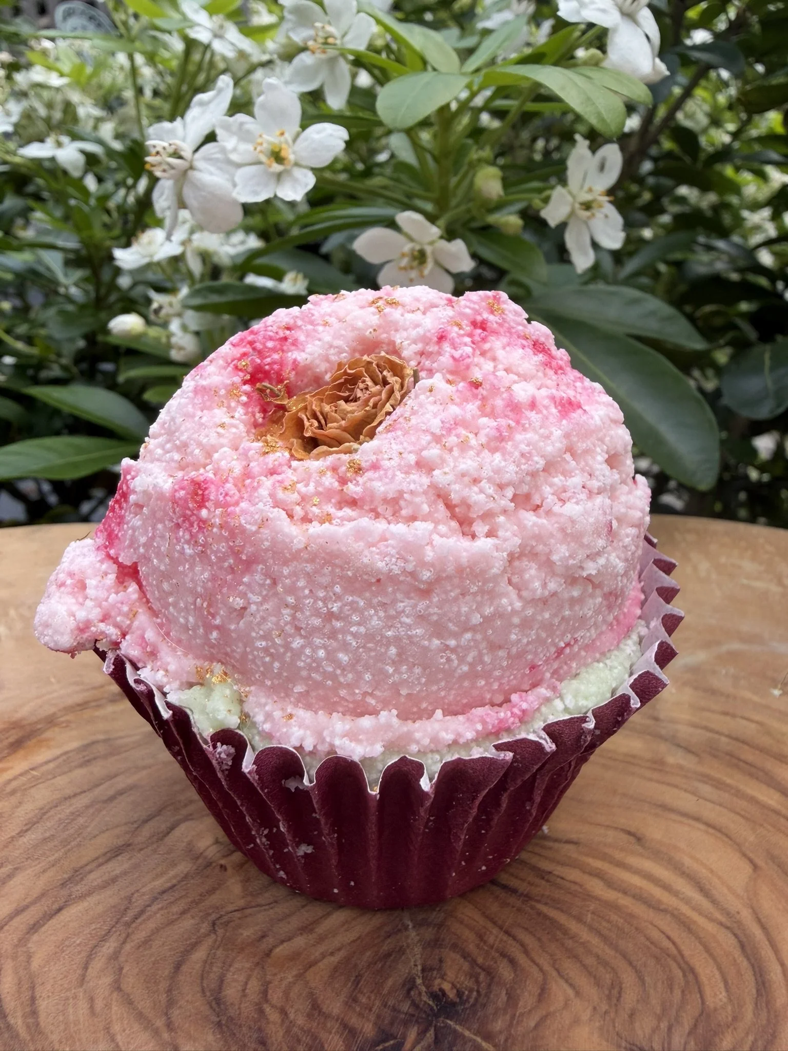 Vintage Rose Cupcake Fizzing Bath Melt