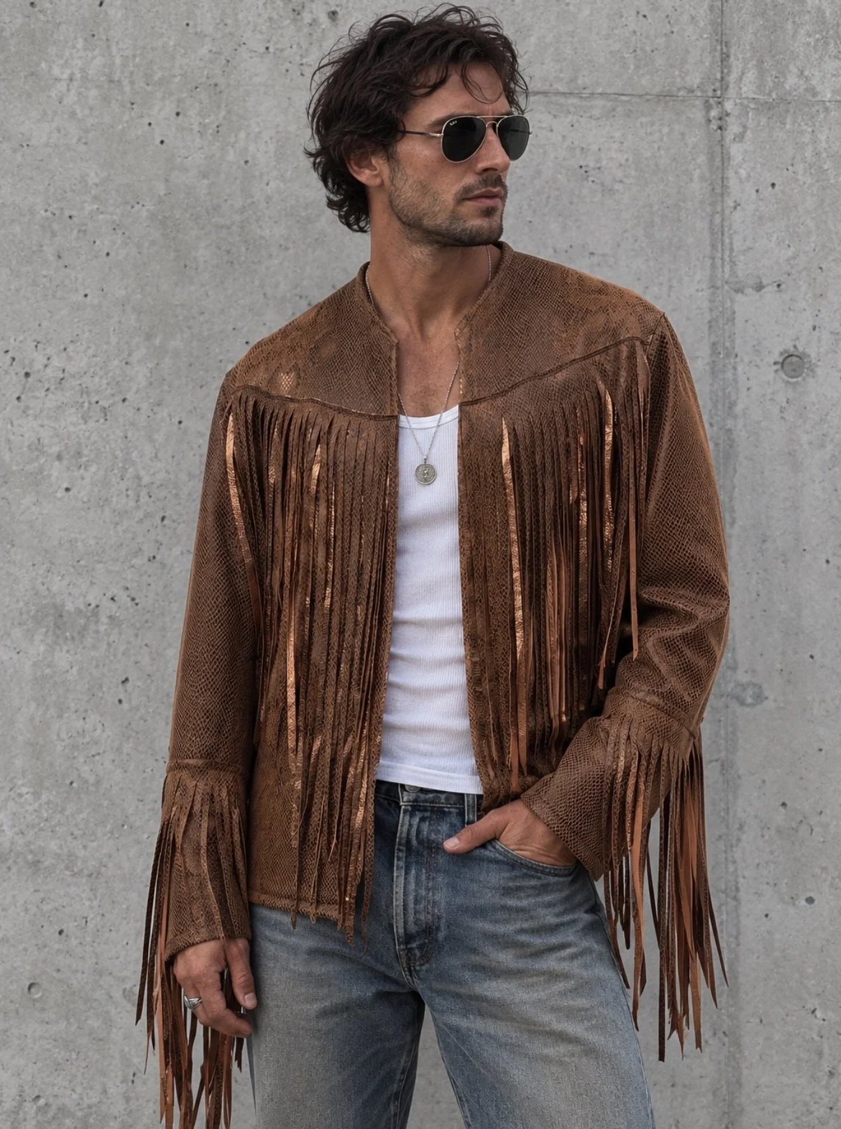 HICKOCK MEN'S FRINGE JACKET 
SIZE: Chest 40"
PRICE: $500*