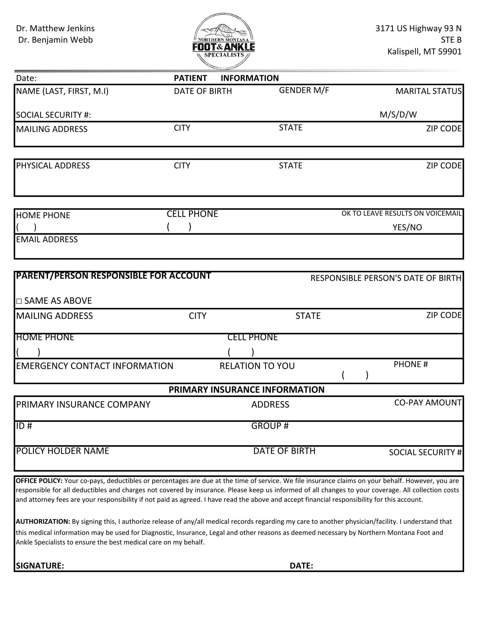 New Patient Paperwork