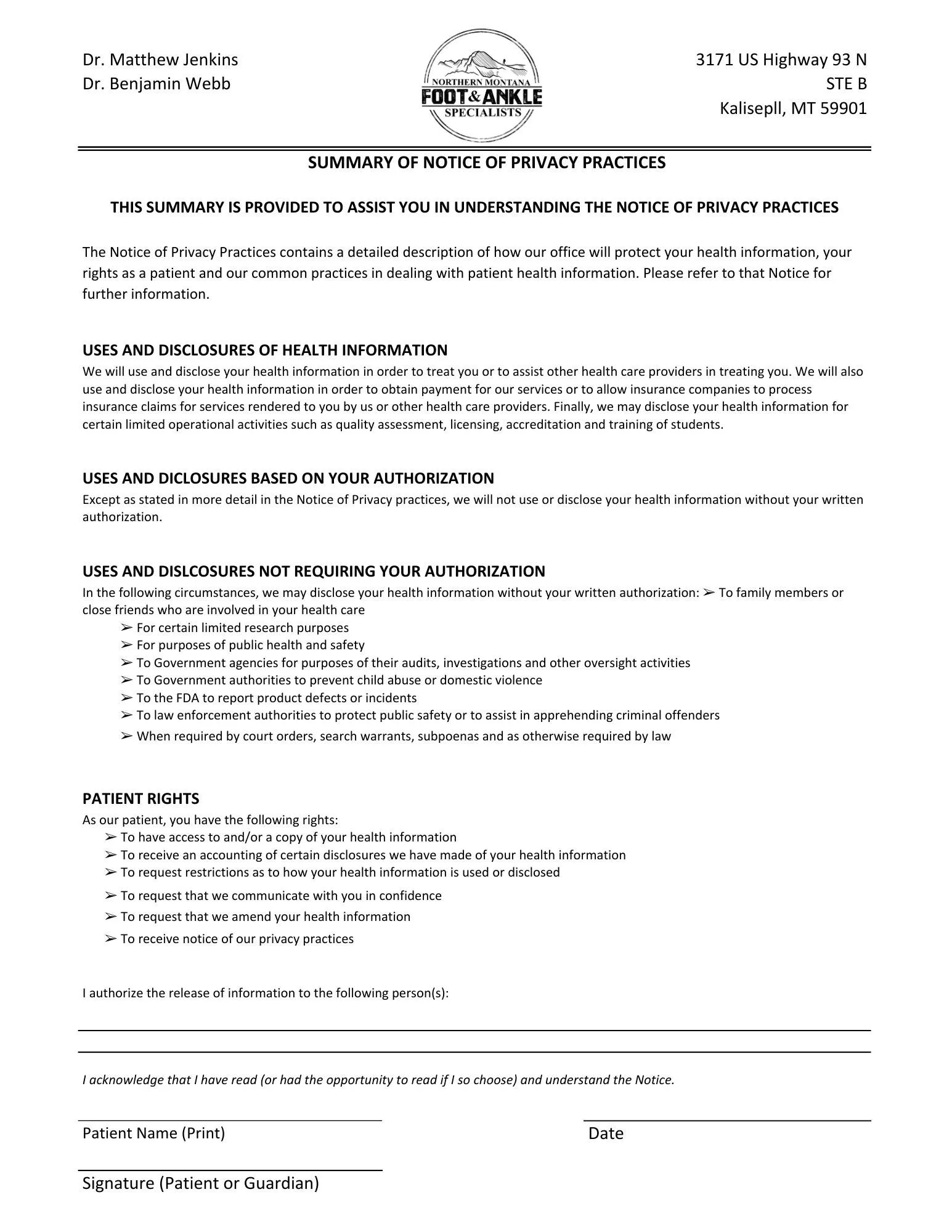 New Patient Paperwork