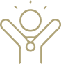 Icon of a person with arms raised