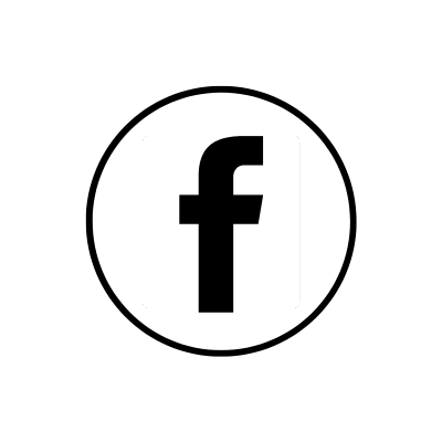 Facebook logo with white lowercase 'f' on a black square background.