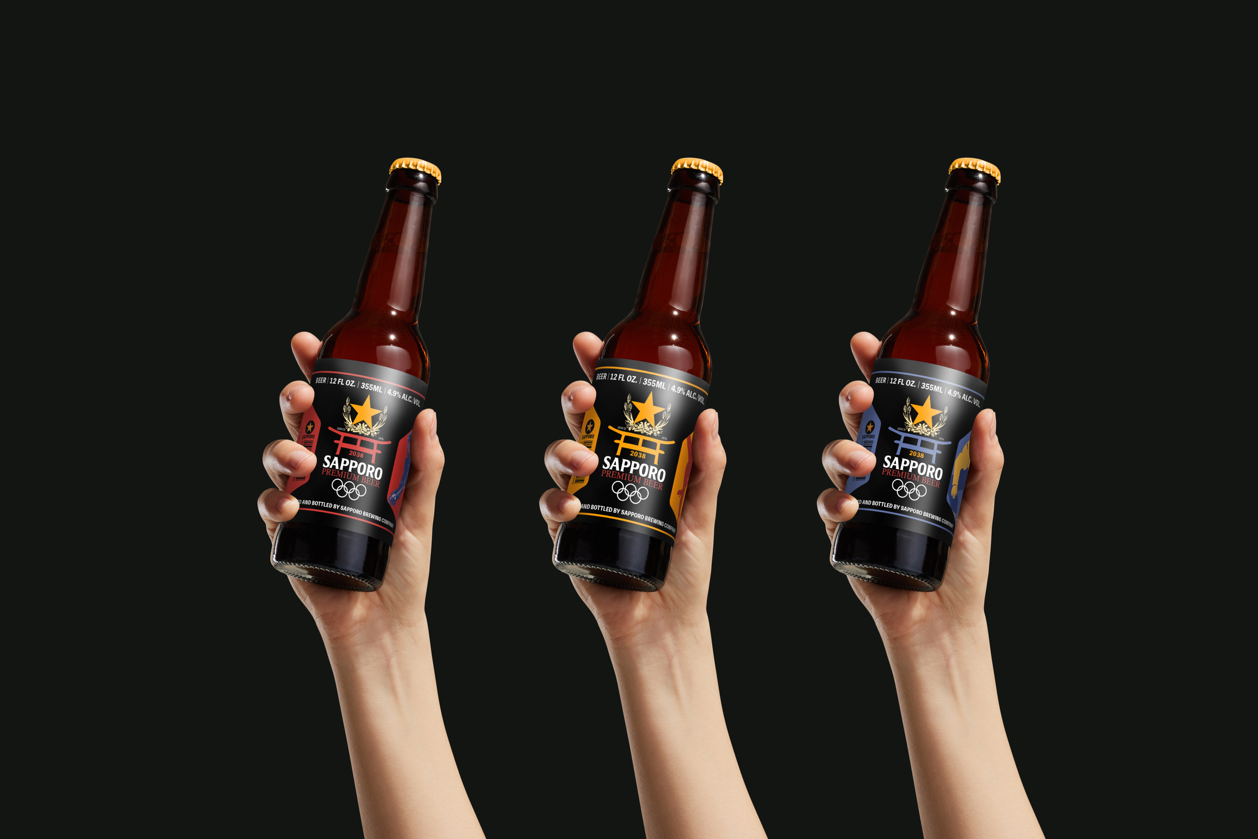 For the Sapporo Olympics, I envisioned an engaging brand collaboration with the iconic Sapporo Beer company to create commemorative keepsakes for spectators enjoying beverages during events. I merged the Sapporo Winter Olympics logo with the Sapporo 