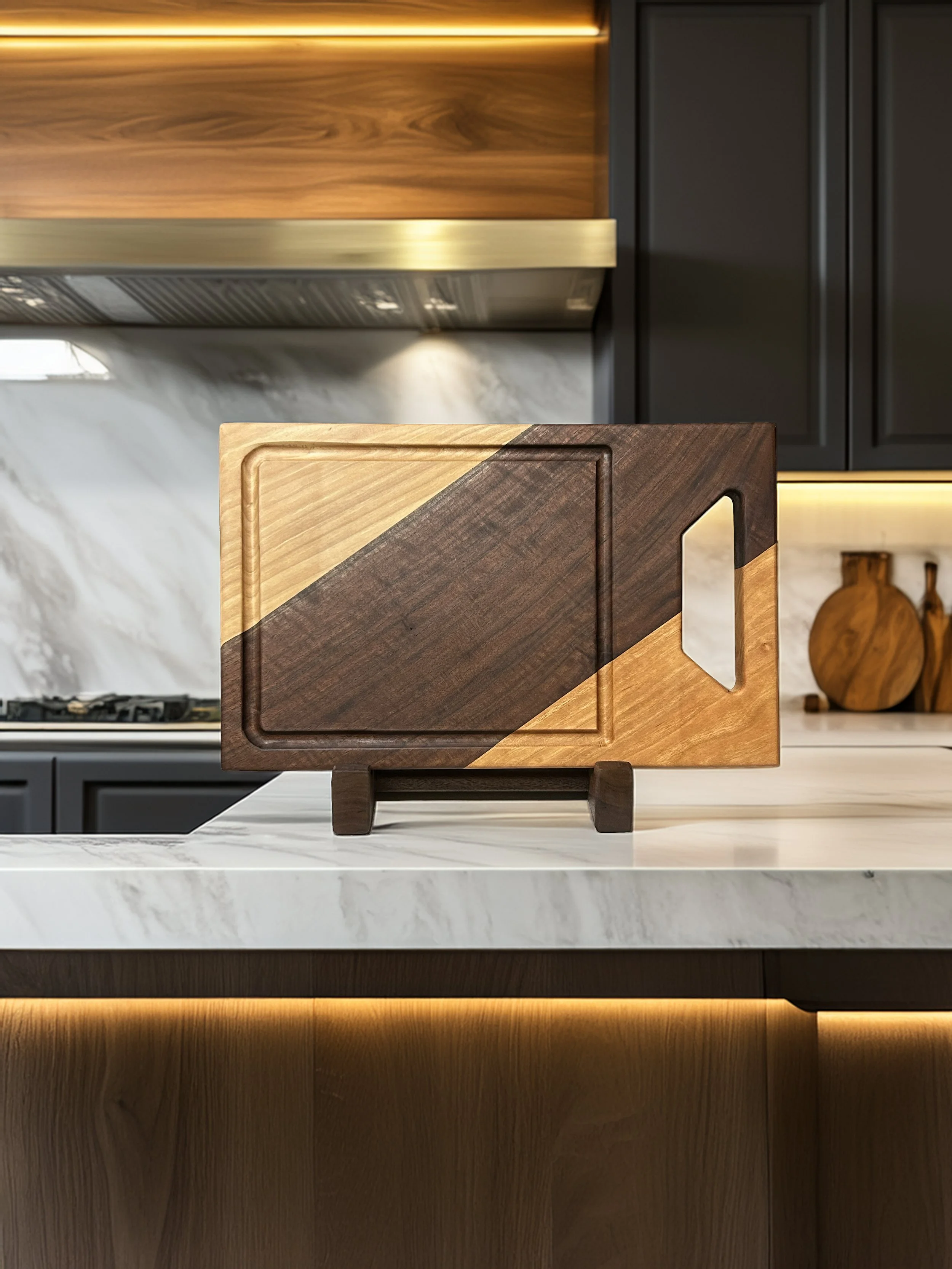 Walnut, Maple and Cherry Cutting Board