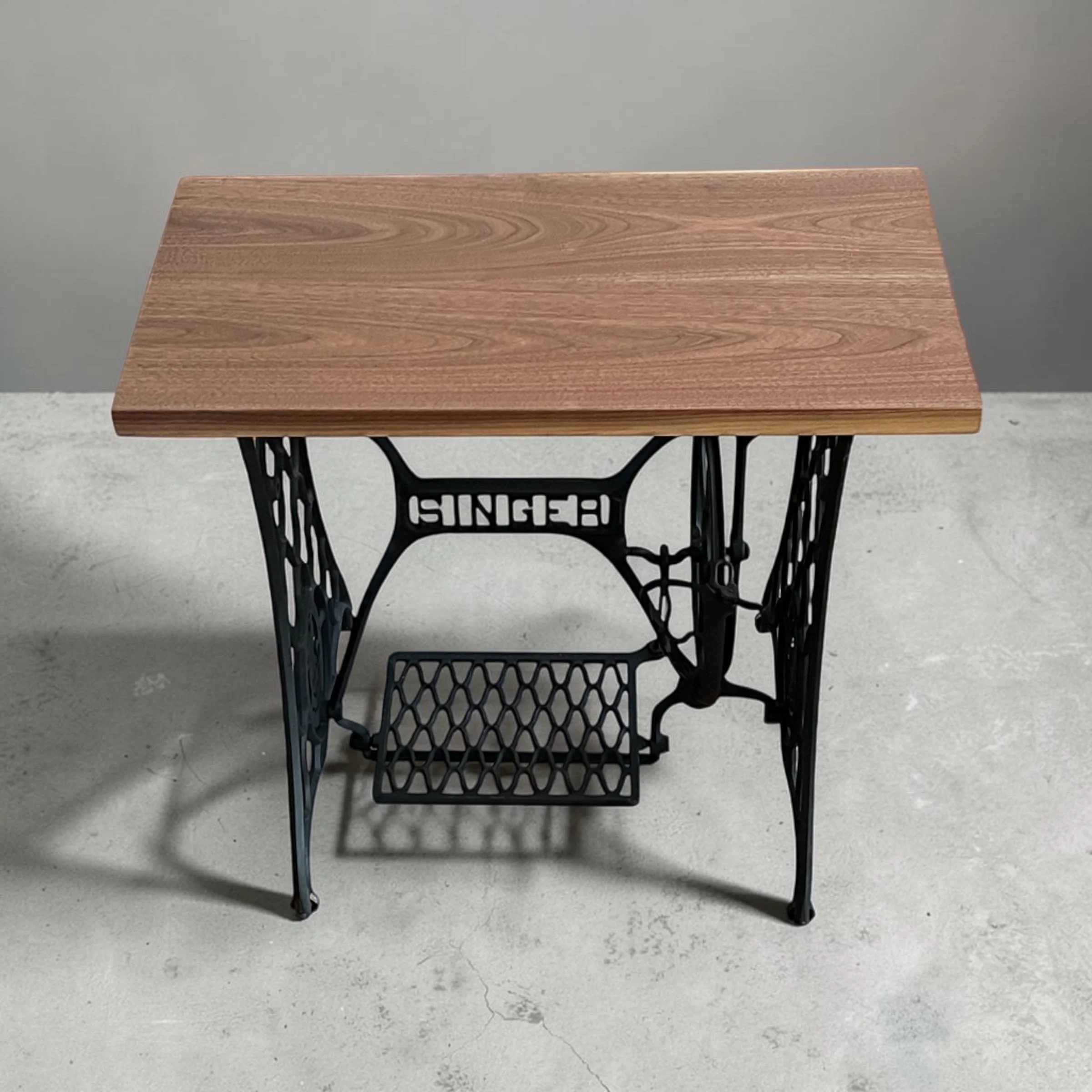 Antique Singer table with solid Walnut top
