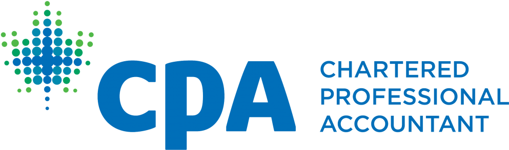 Logo for CPA, Chartered Professional Accountant, featuring a stylized globe with interconnected dots in blue and green.