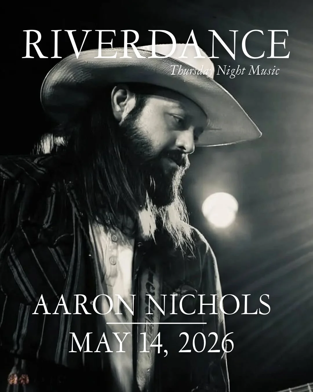 Welcome back, @officialaaronnichols 🎶

Aaron Nichols is returning to the Riverdance stage on Thursday, May 14th for a live performance you won&rsquo;t want to miss.

Join us from 5&ndash;9 PM CT for incredible music, stunning views, and delicious fo