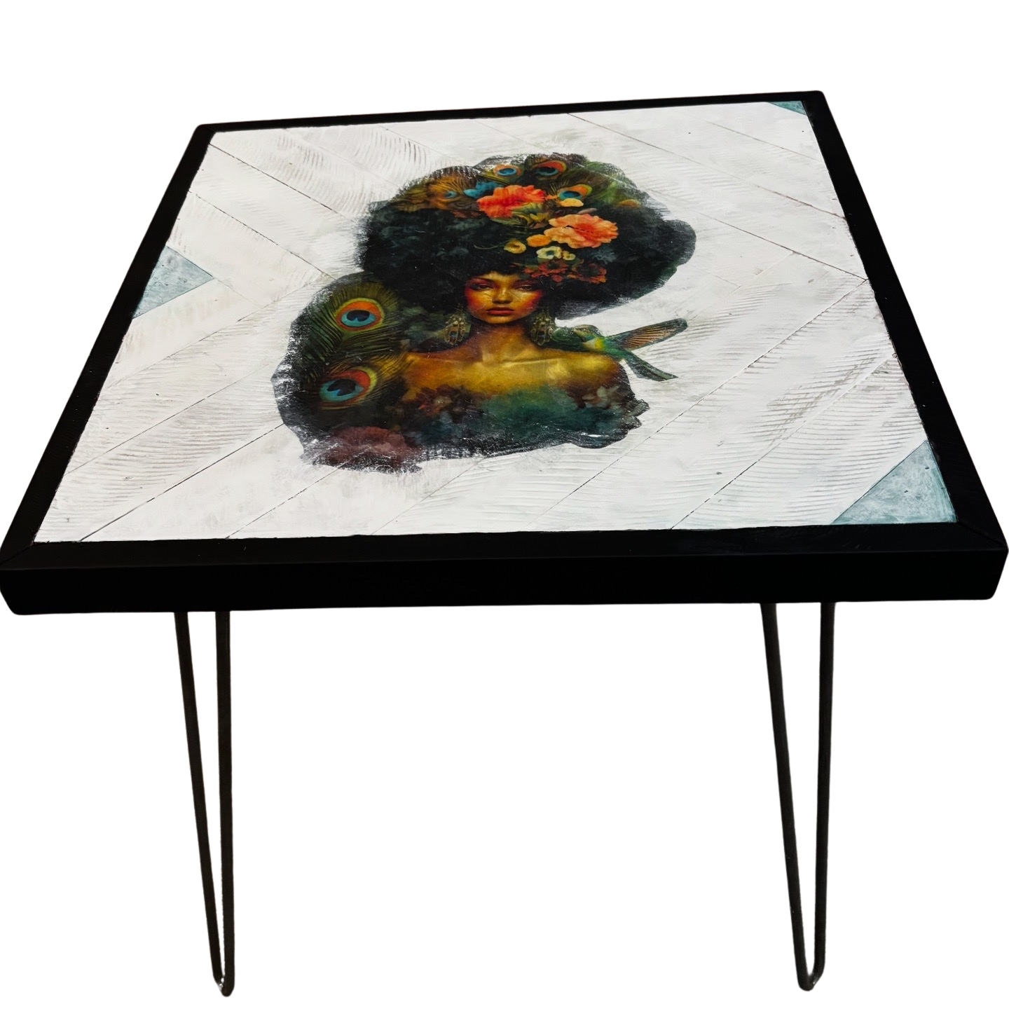 Afro Bohemian Hairpin Leg Table