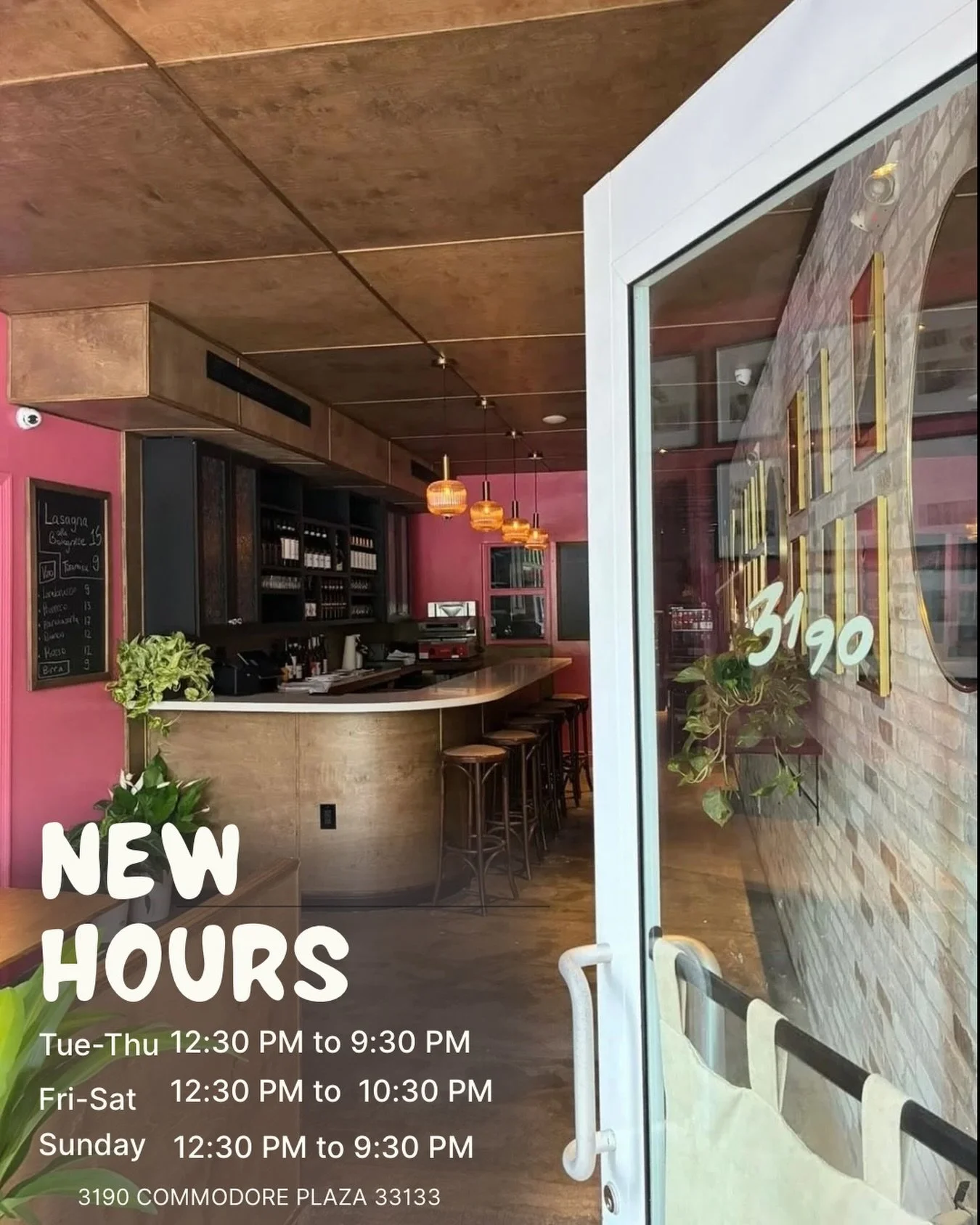 New hours are here! ✨
Join us for lunch or dinner:
Tue&ndash;Thu: 12:30&ndash;9:30
Fri&ndash;Sat: 12:30&ndash;10:30
Sun: 12:30&ndash;9:30
Mon: Closed

More time for lasagne, vino &amp; the Si Pap&agrave; magic! 🇮🇹