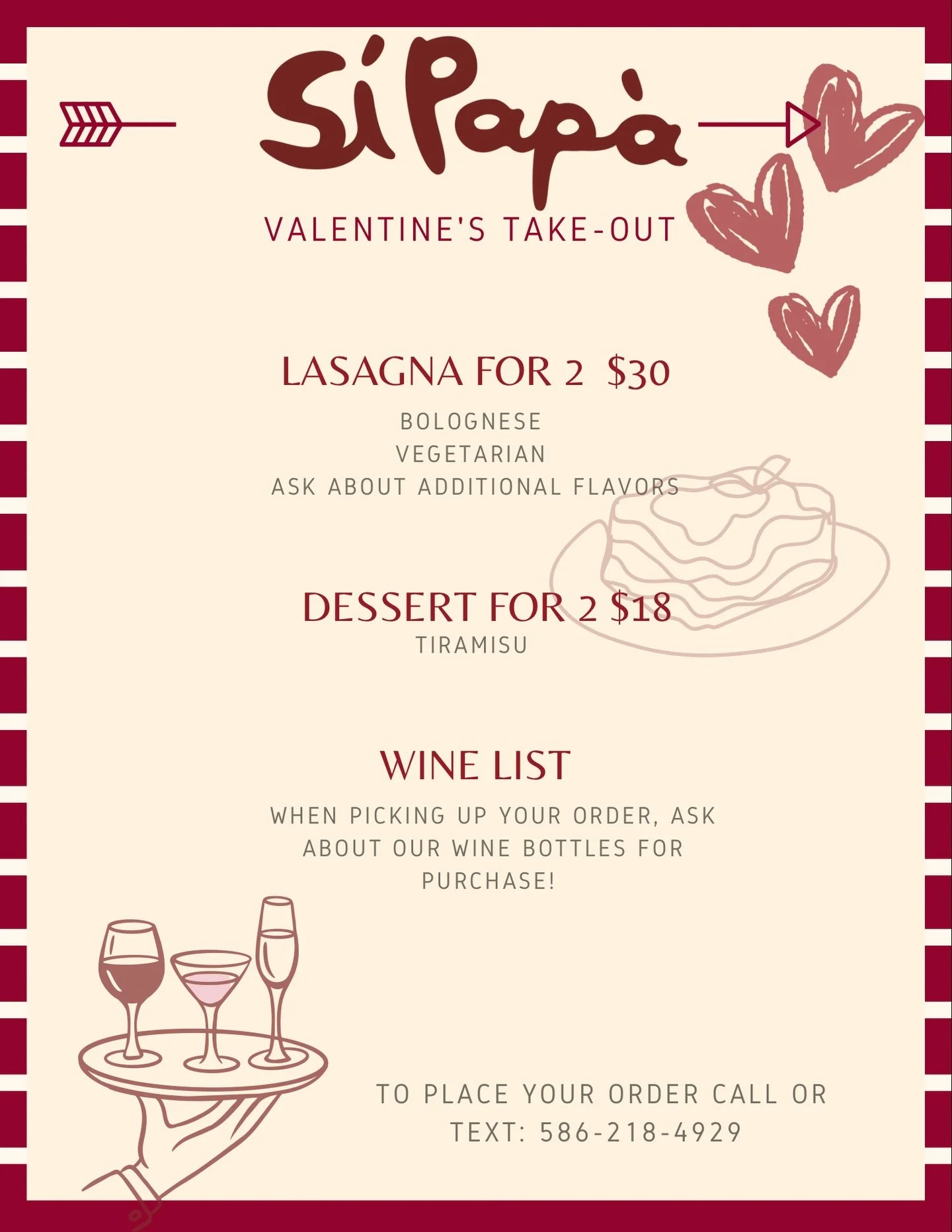 Staying in this Valentine&rsquo;s Day?
Let @sipapa.3190 take care of dinner 💌

We&rsquo;re now accepting pre-orders for our lasagna and tiramisu for two!