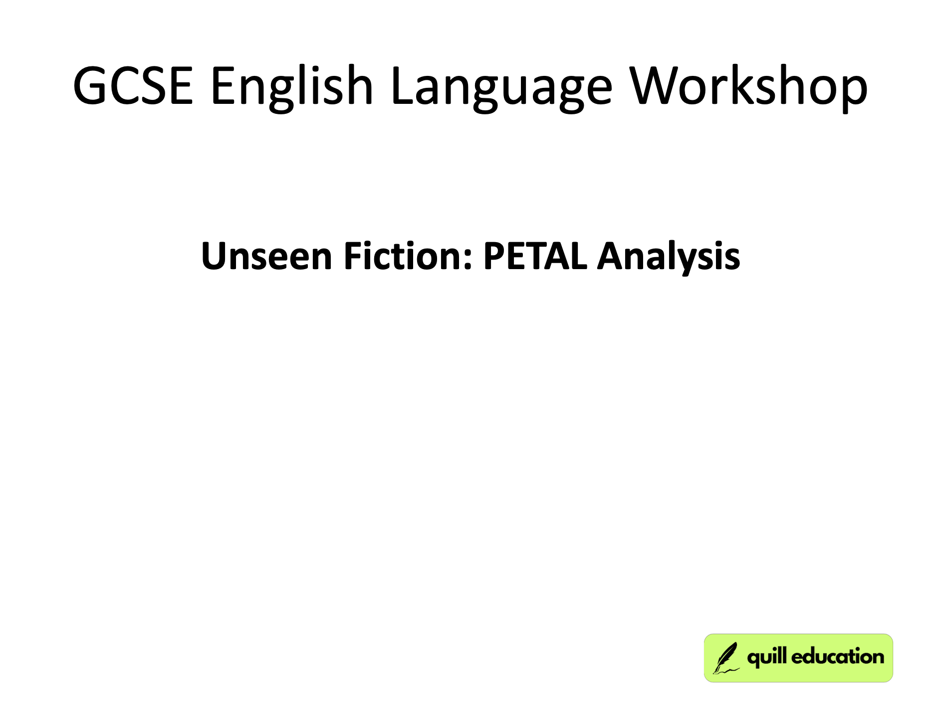 gcse English workshop lesson