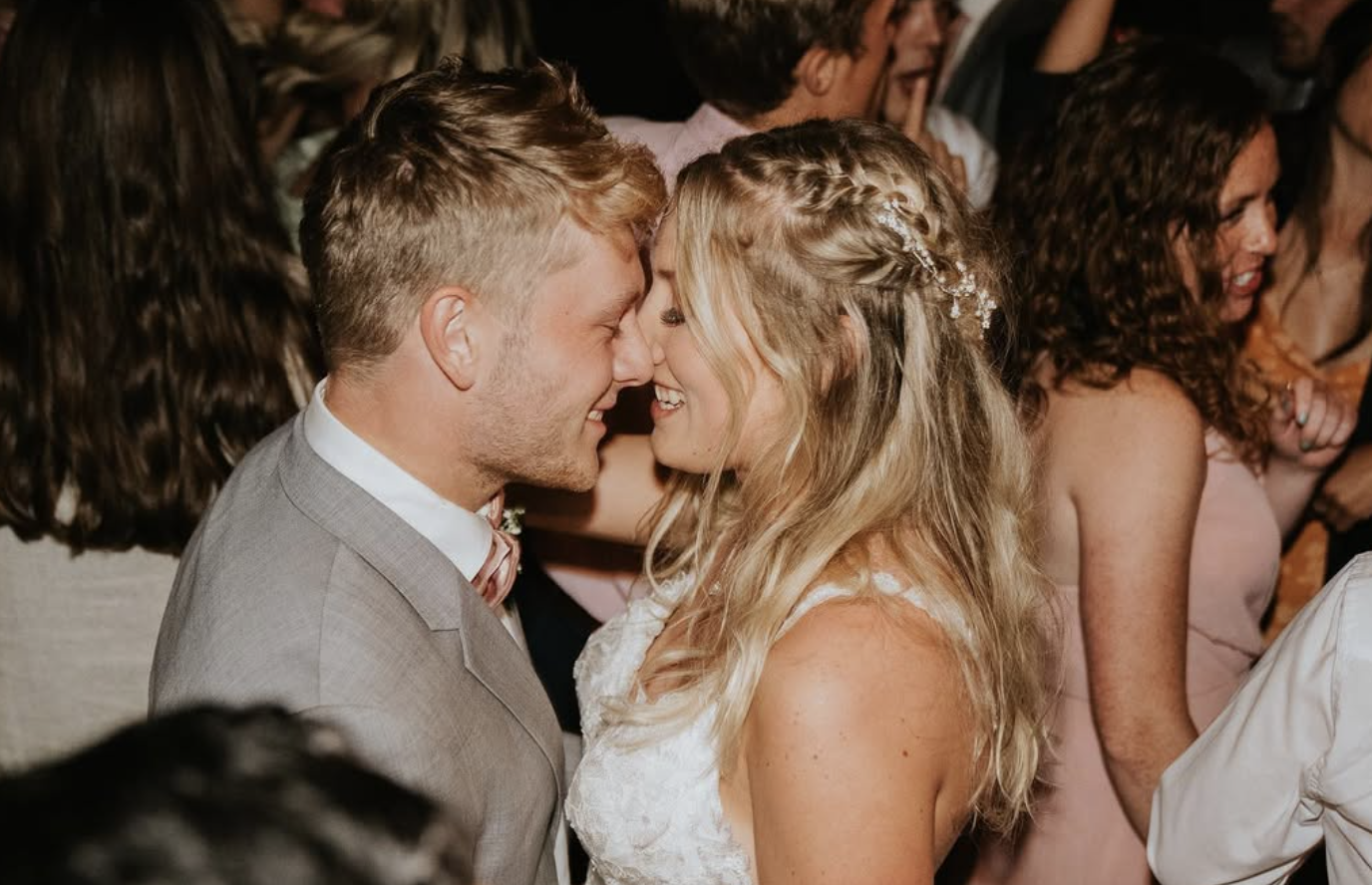 Chris Barnard and his wife Haley share a moment together.