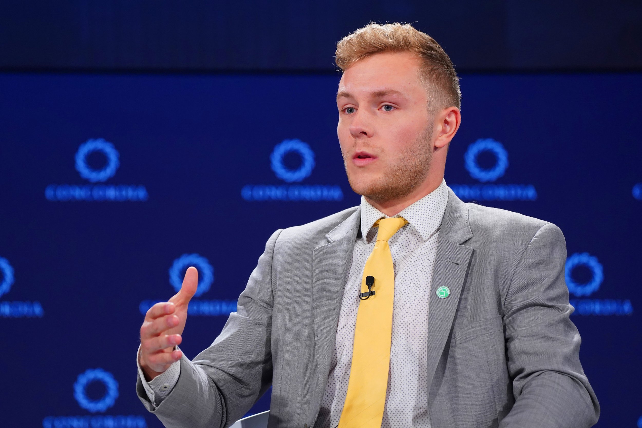 American Conservation Coalition (ACC) President Chris Barnard speaks onstage at an event.