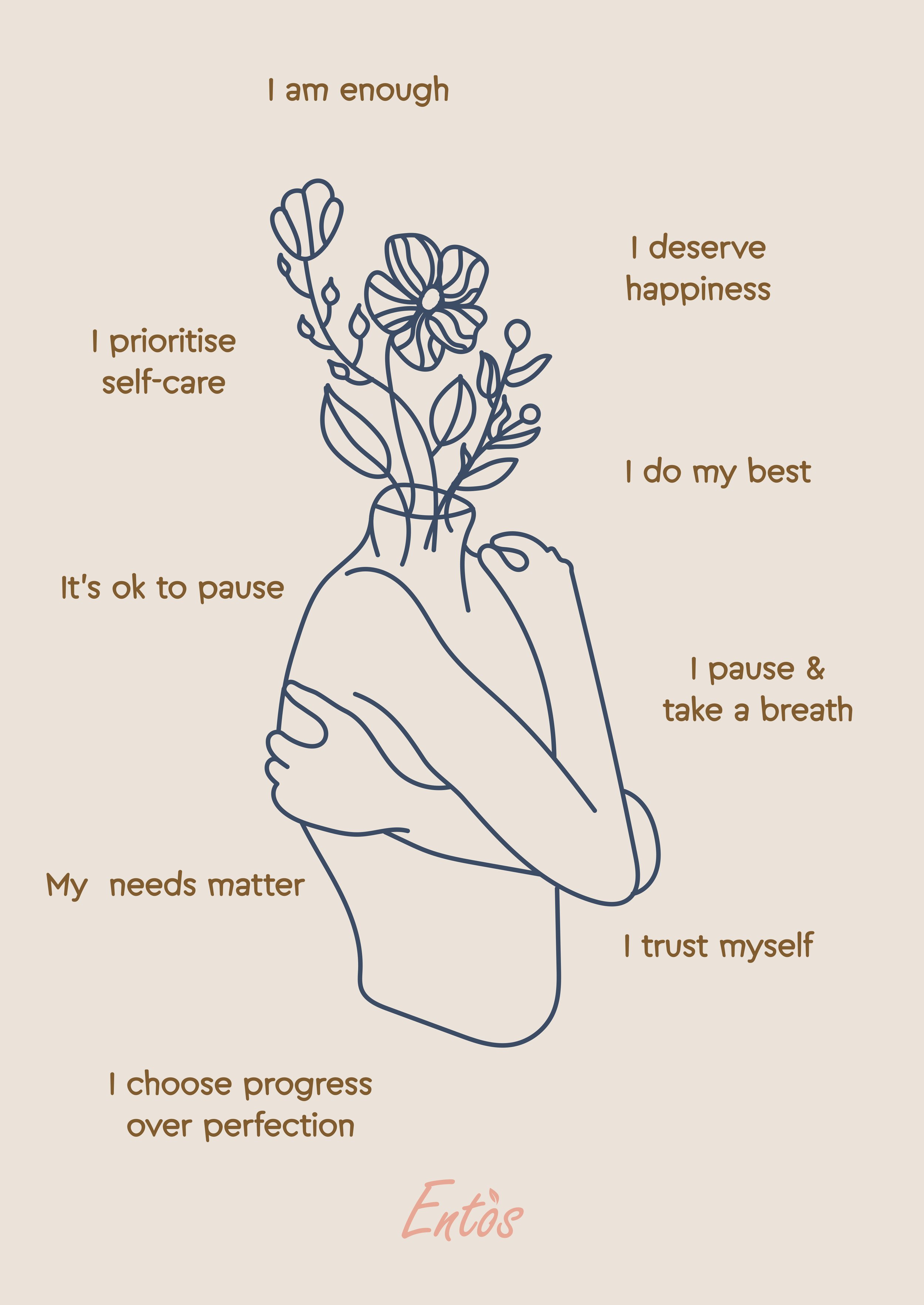 Ψηφιακή αφίσα Entos για ενήλικες με θετικές υπενθυμίσεις (& στα Αγγλικά)