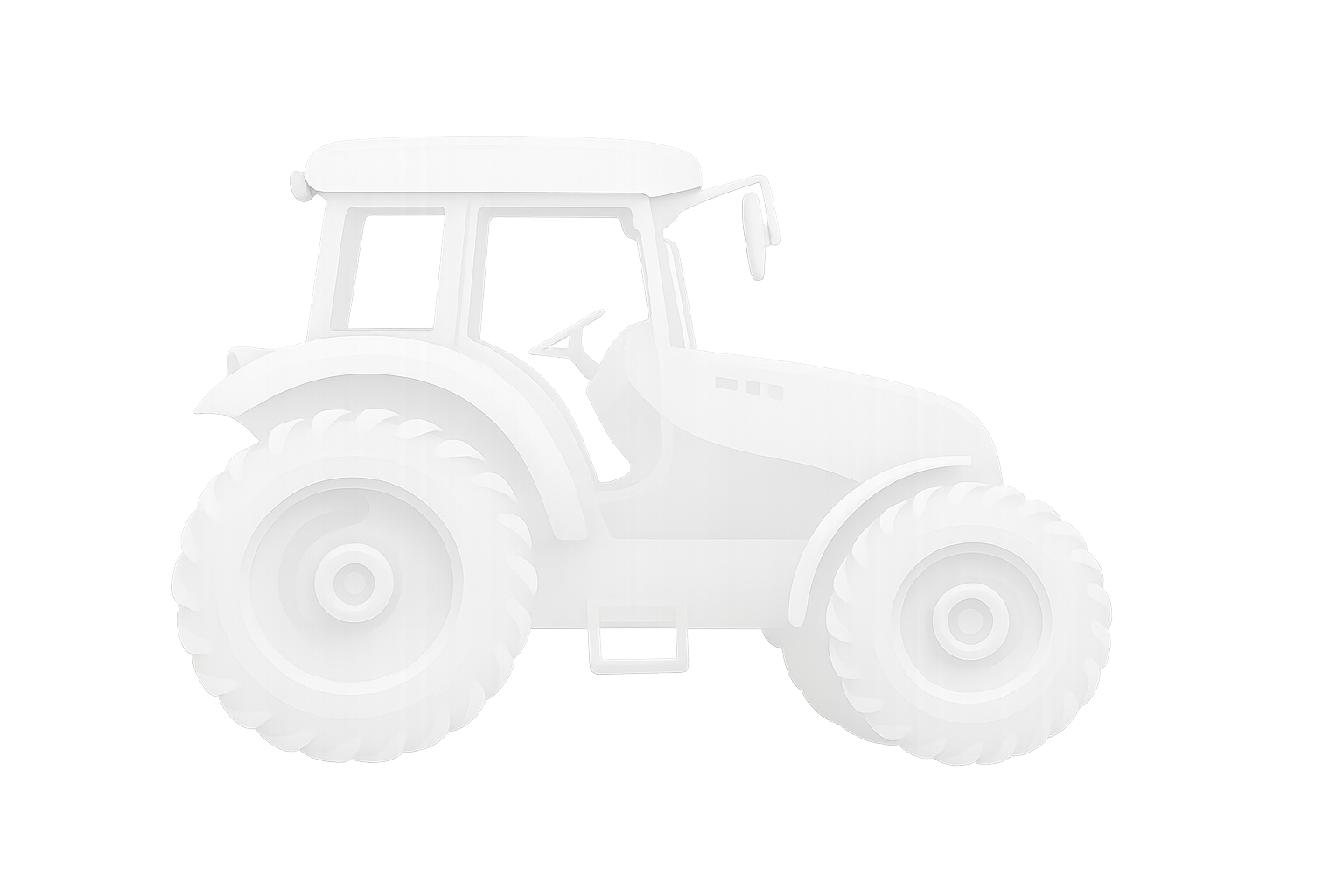 Illustration of a agricultural/viticultural tractor showing outlines and basic features.