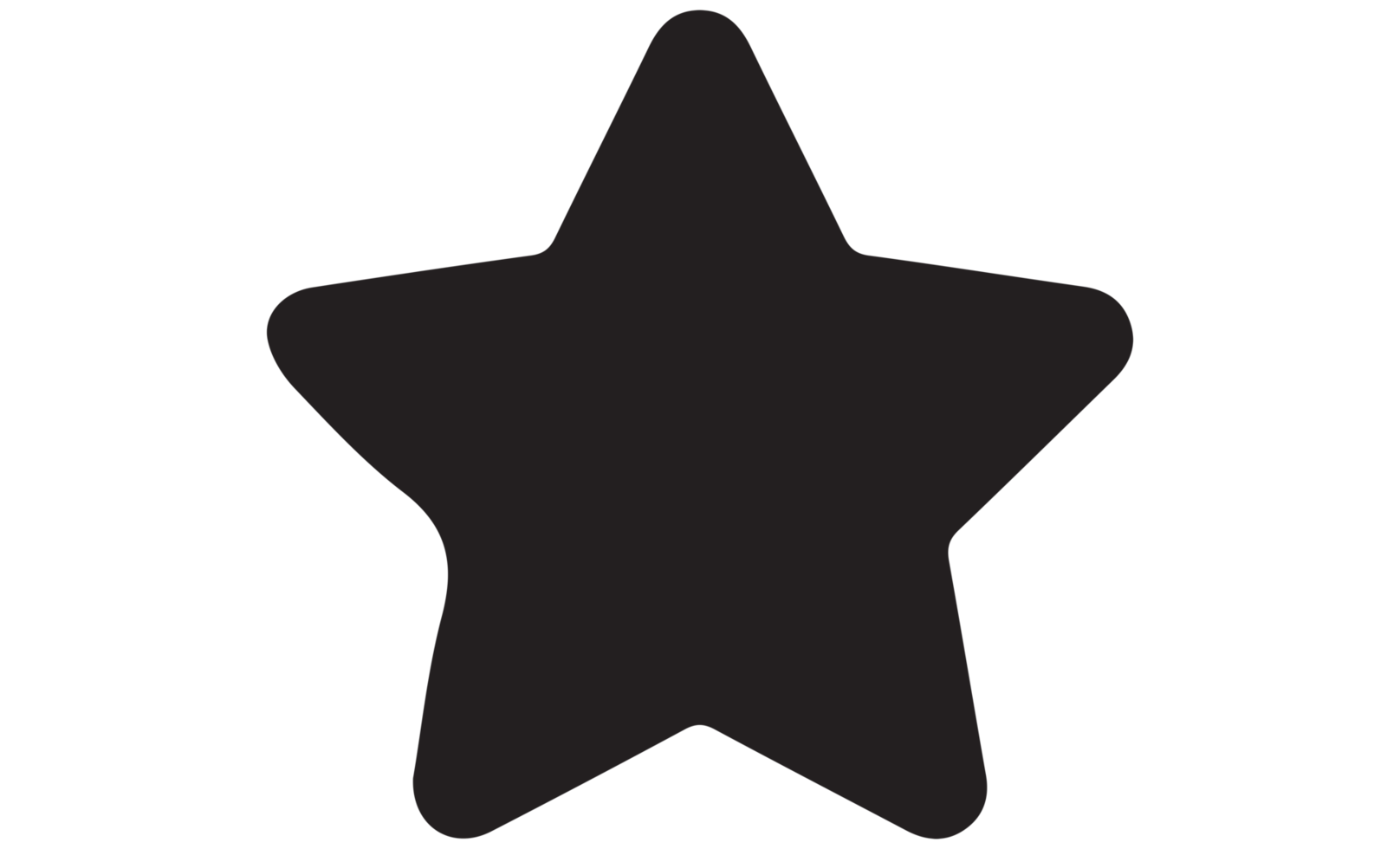 Black star-shaped medal or badge with a circular space in the center.