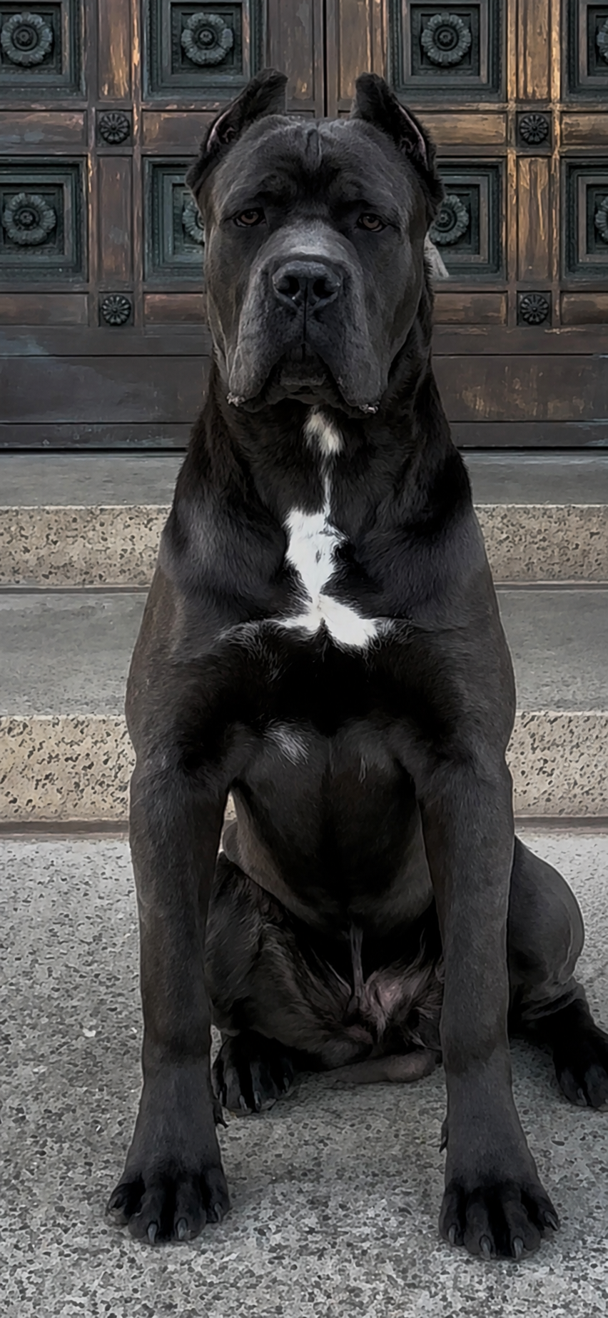 A black Cane Corso, Thomas Crowned Royal of MVK9