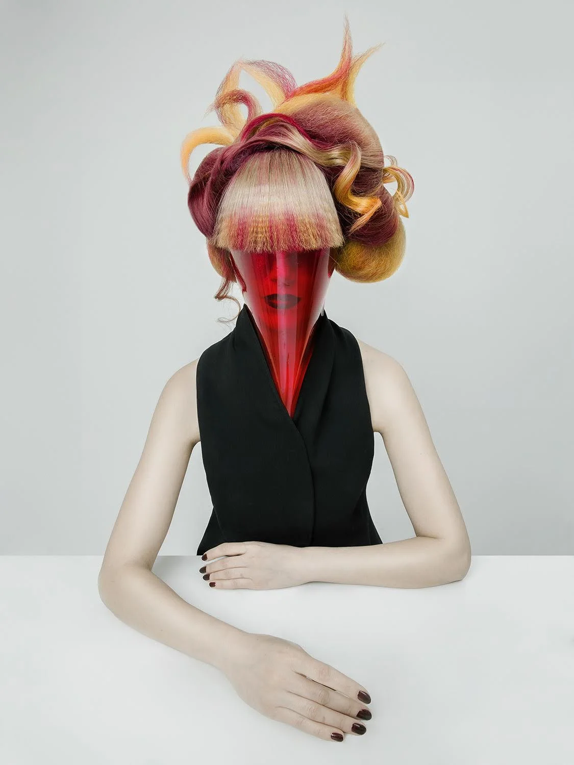 Conceptual editorial hairstyle by Gogasus, creative hair design studio Brooklyn